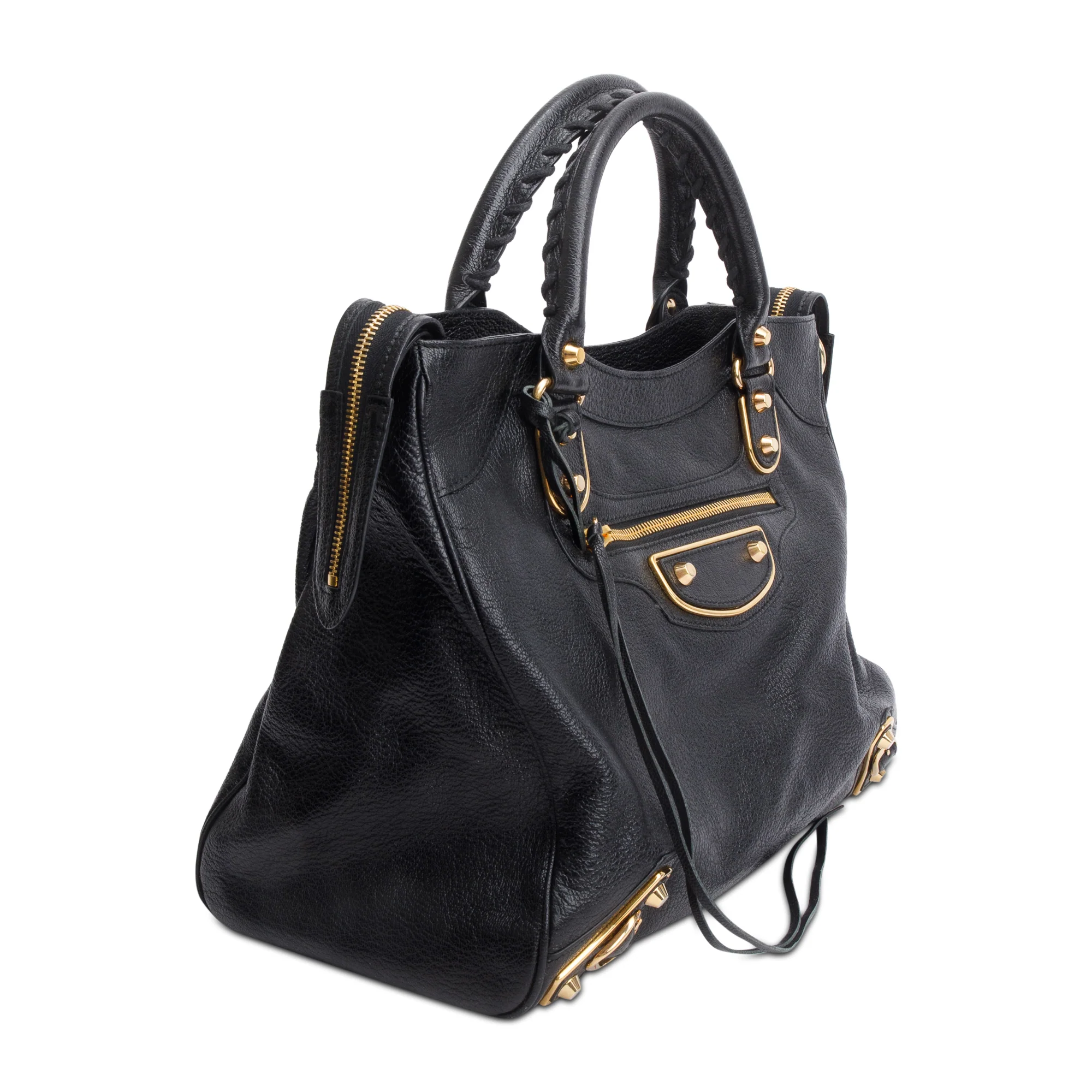 Balenciaga Black Chevre Leather Metallic Edge Velo City Bag - Image 4
