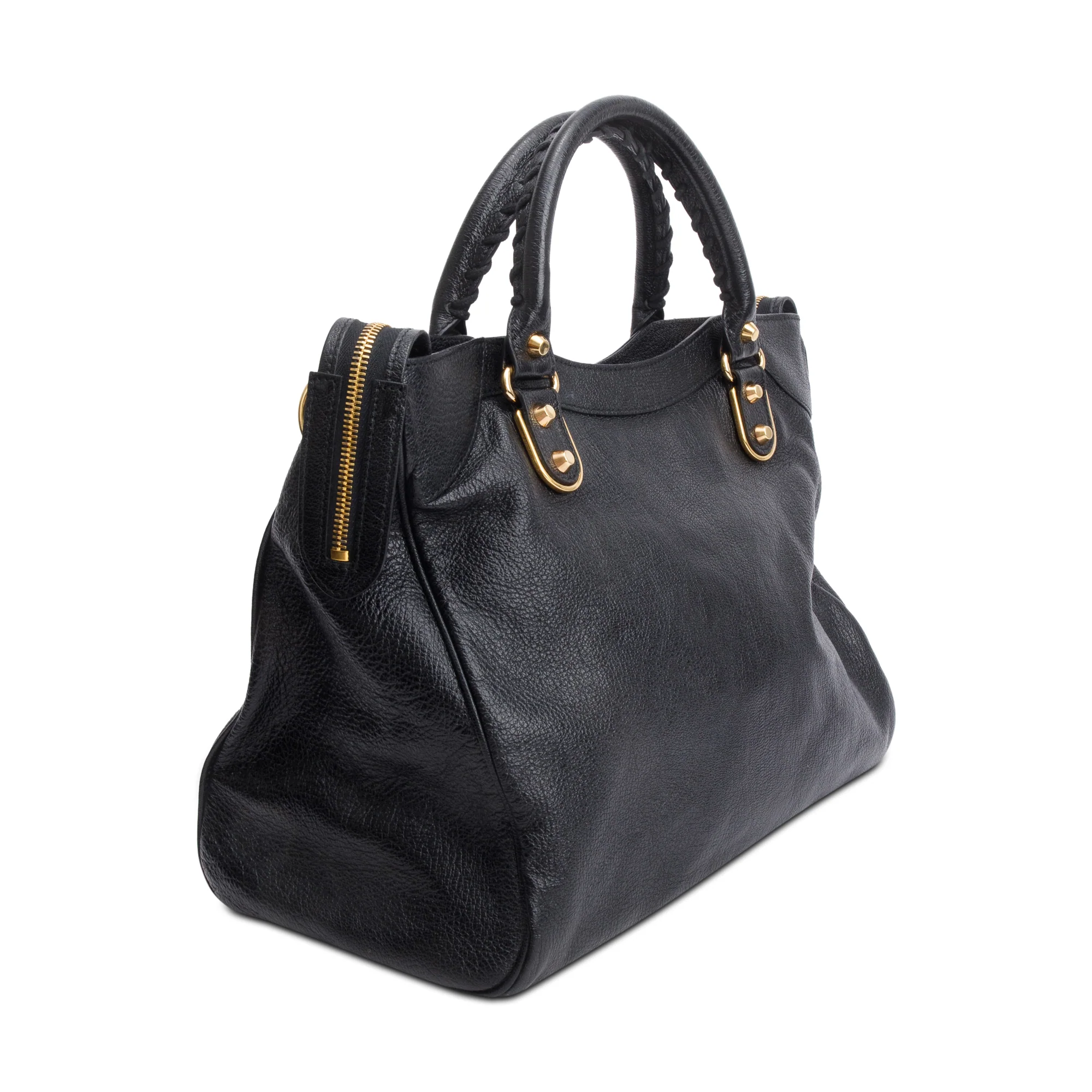 Balenciaga Black Chevre Leather Metallic Edge Velo City Bag - Image 6