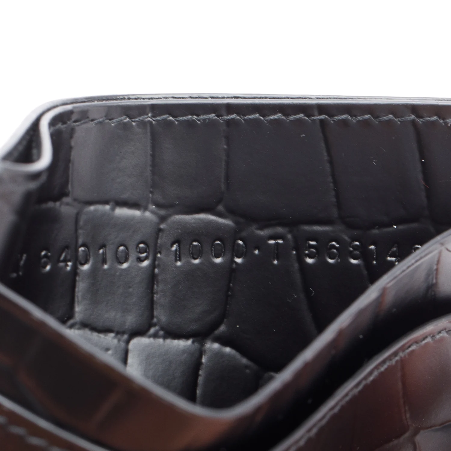 Balenciaga Black Croc Embossed Card Holder w/ Box - Image 7