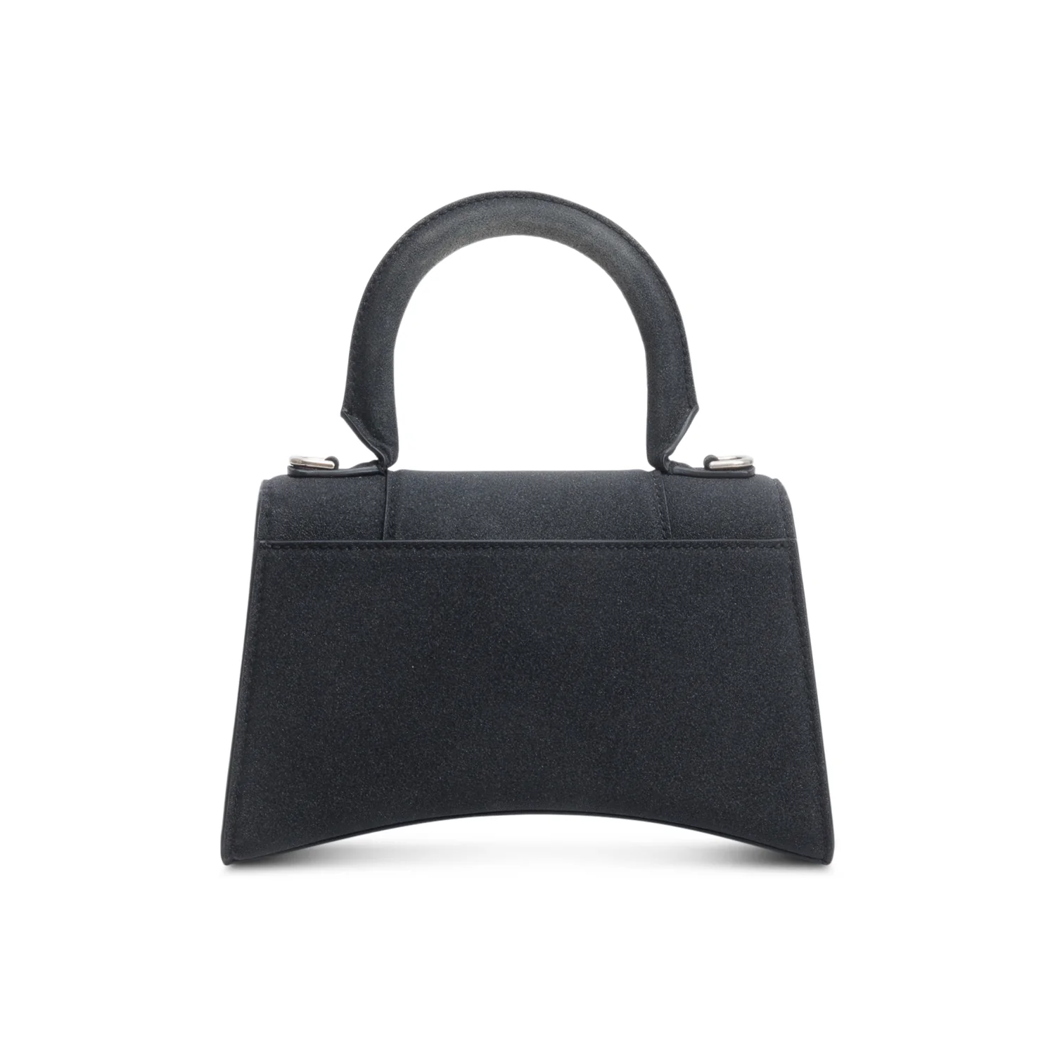 Balenciaga Black Glitter Satin XS Hourglass Top Handle Bag w/ Strap - Image 5