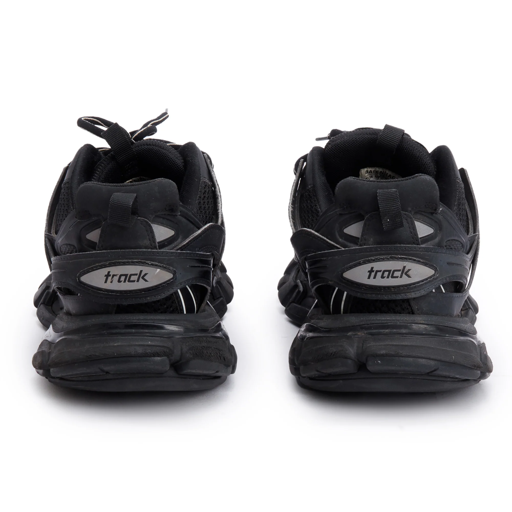 Balenciaga Black Leather Fabric Mesh Track Sneakers, Size 42 - Image 5
