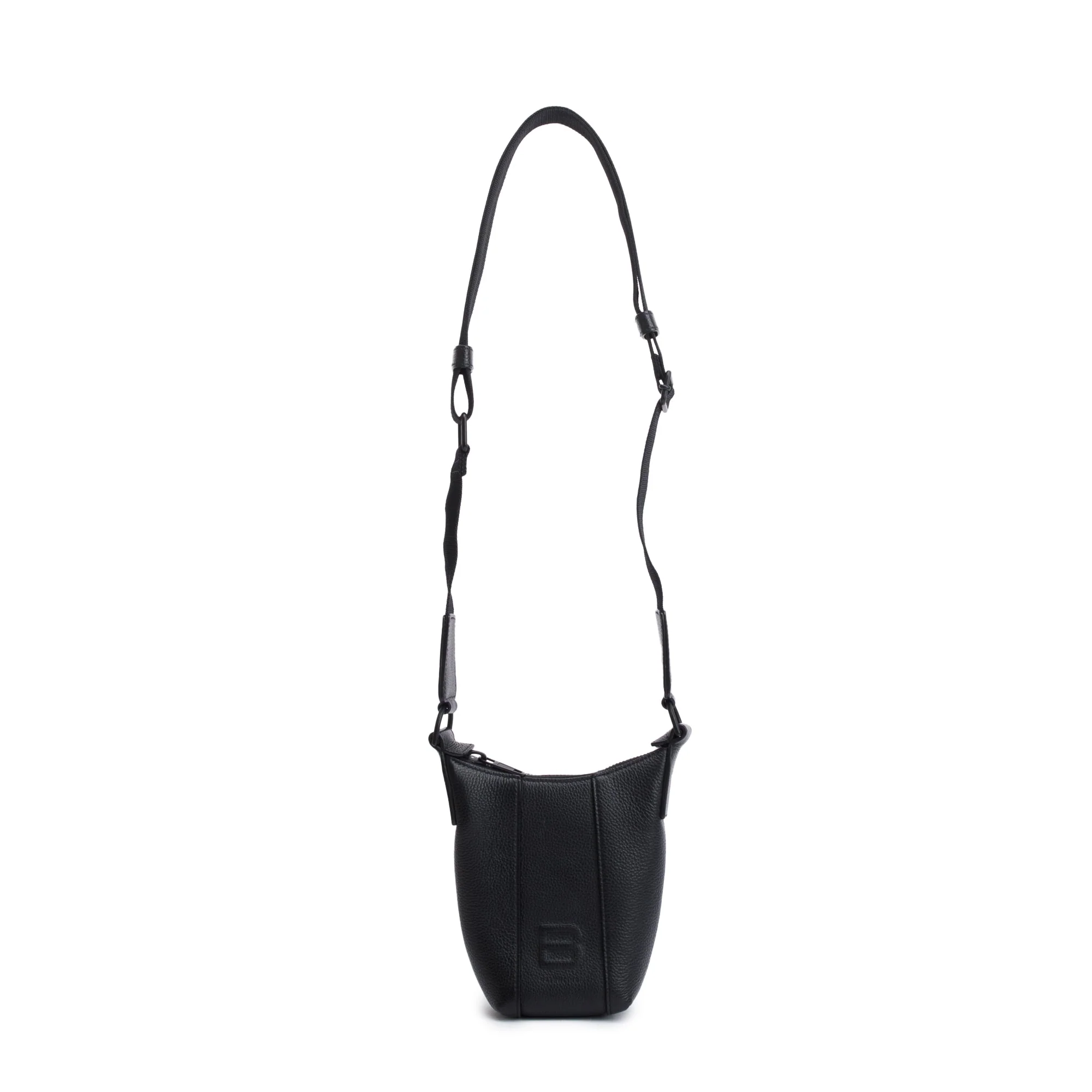 Balenciaga Black Leather Hourglass Phone Holder Crossbody Bag - Image 3