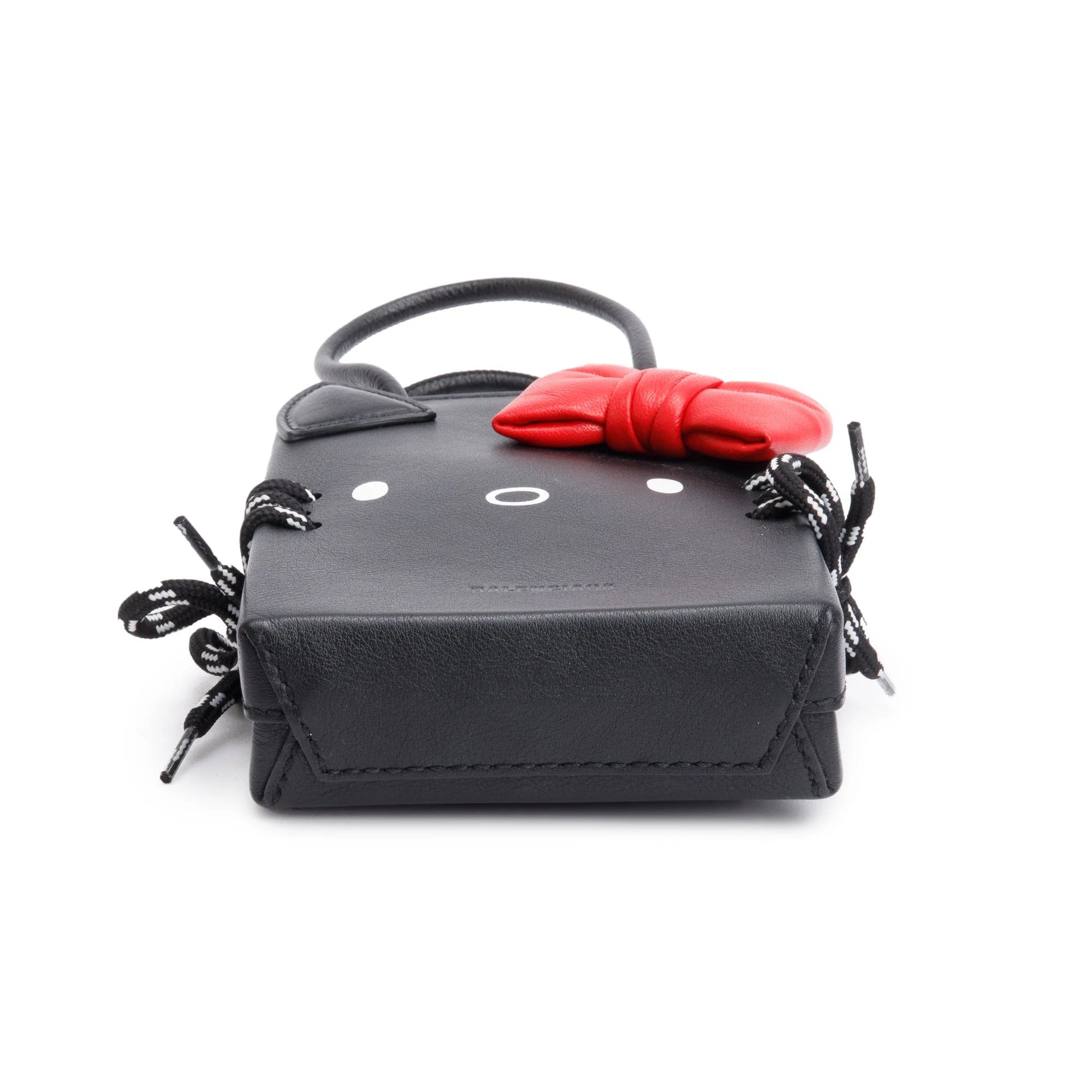 Balenciaga Black/Red Calfskin Leather Hello Kitty Phone Holder Crossbody Bag - Image 6