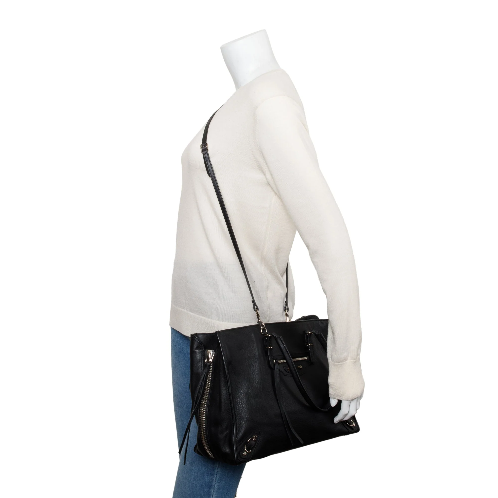 Balenciaga Black Veau Papier B4 Zip Around Tote - Image 2