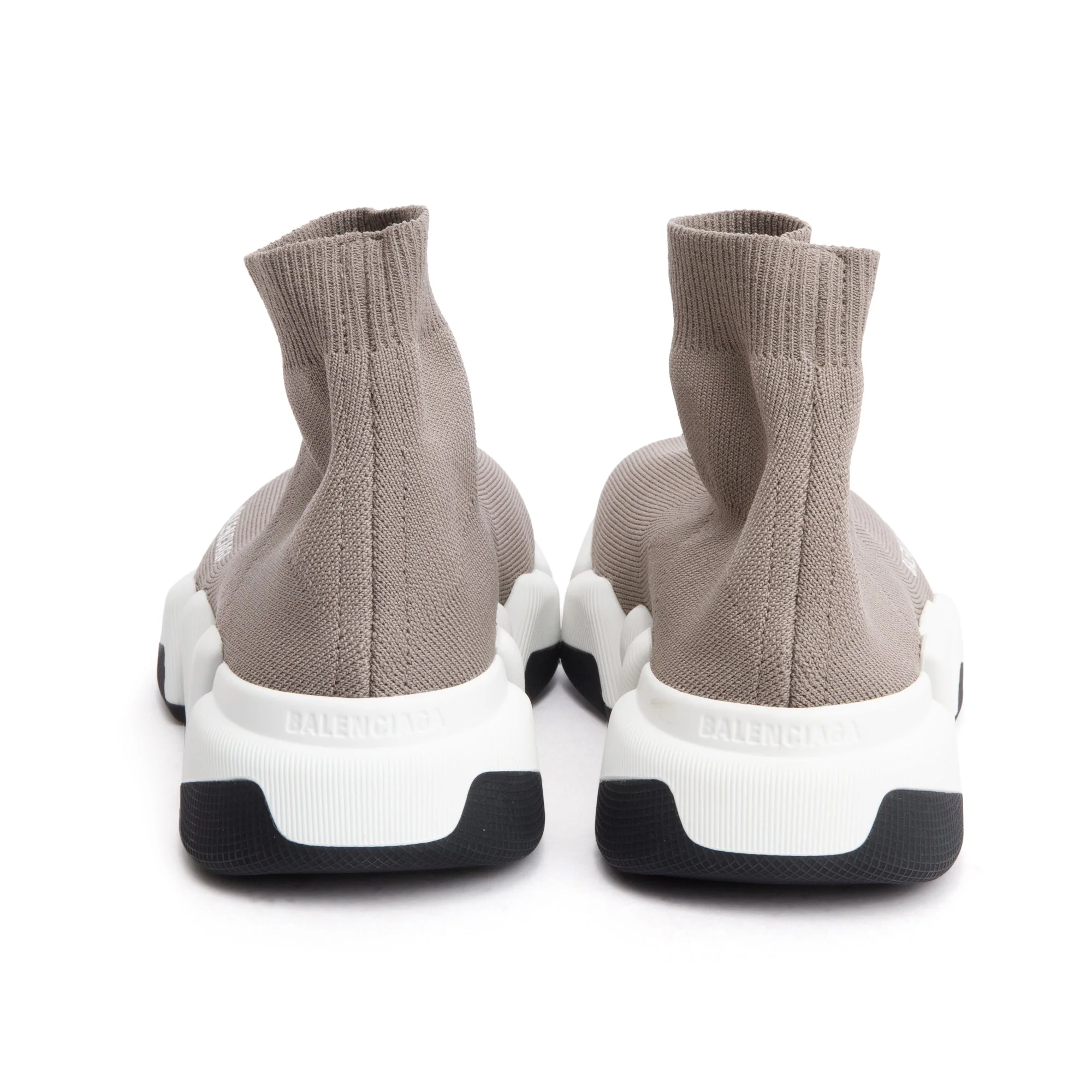 Balenciaga Dark Beige Knit Speed LT Trainer Sock Sneaker, Size 35 w/ Box - Image 6