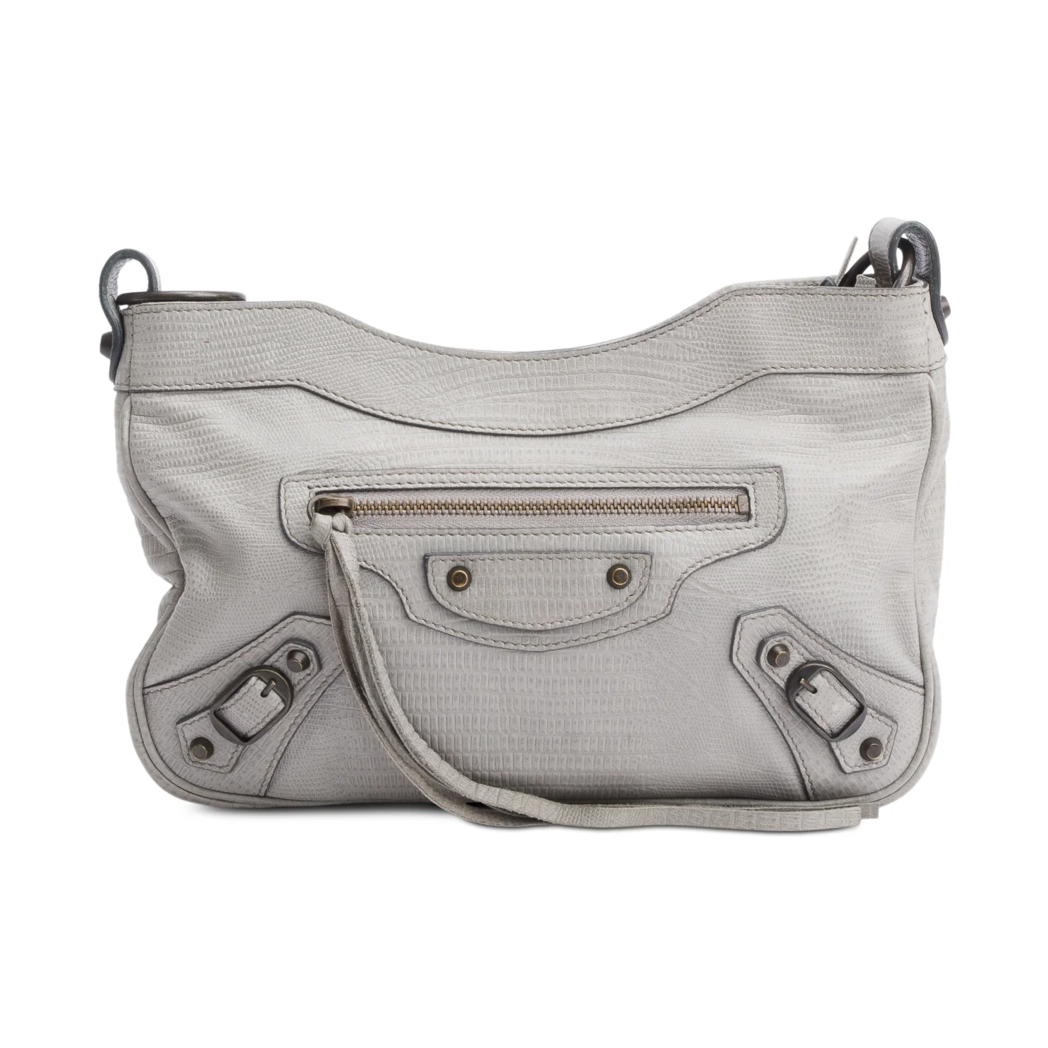 Balenciaga Grey Agneau Leather Classic Motorcycle Hip Crossbody - Image 3