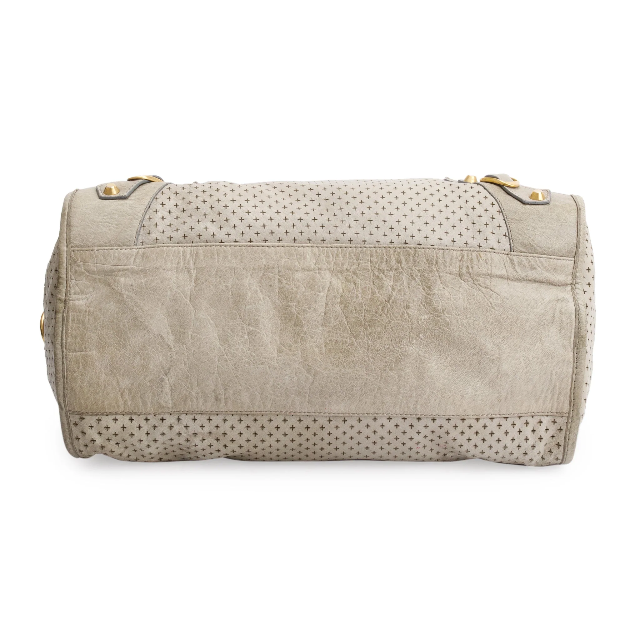 Balenciaga Grey Agneau Leather Laser Cut Cross Classic City Bag - Image 6