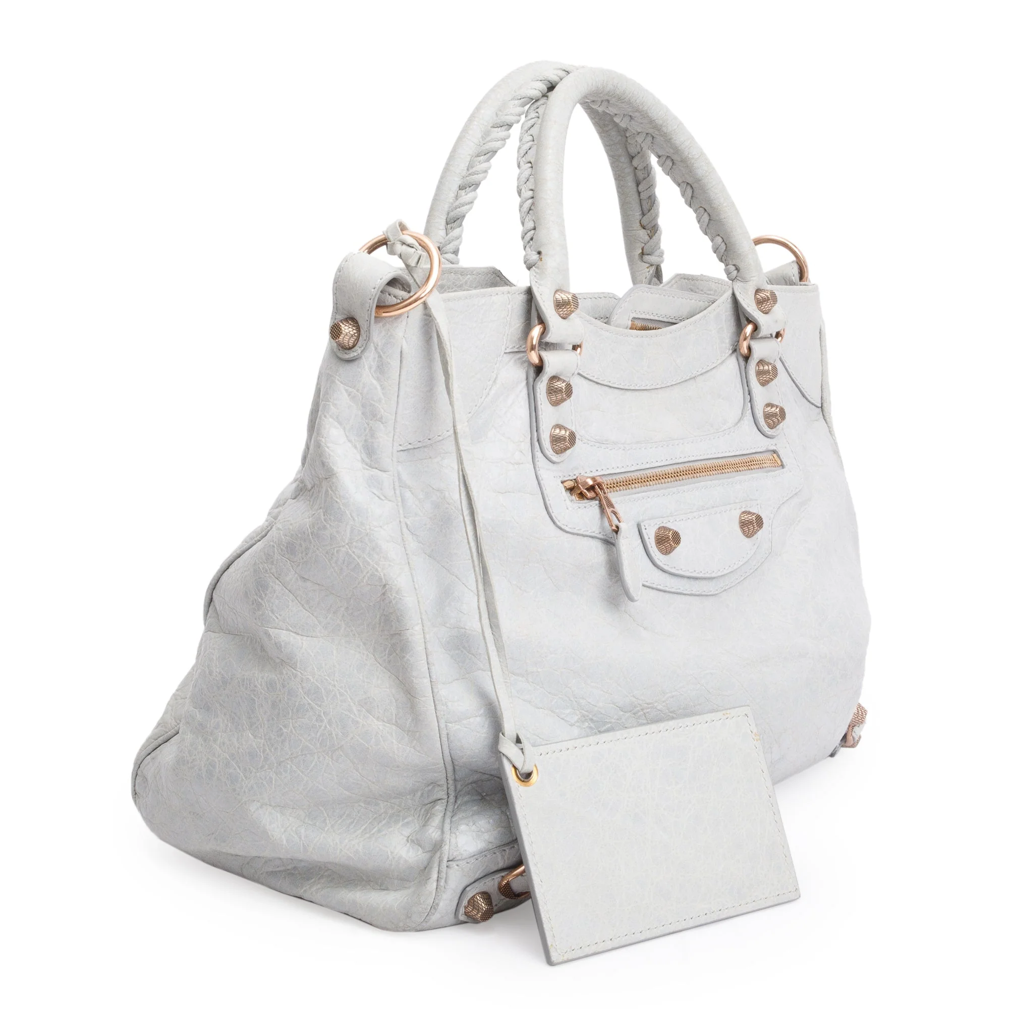 Balenciaga Grey Motocross Agneau Leather Giant 12 City Bag w/ Strap - Image 4