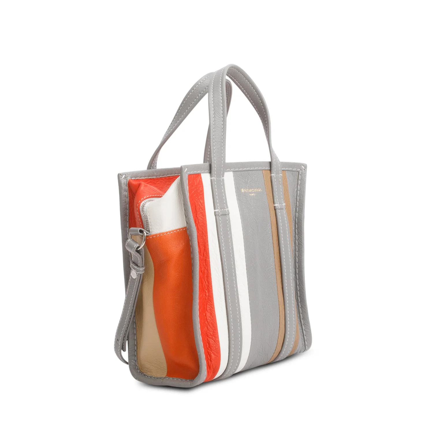 Balenciaga Multicolor Veau Arena XS Bazar Shopper Tote w/ Strap - Image 4