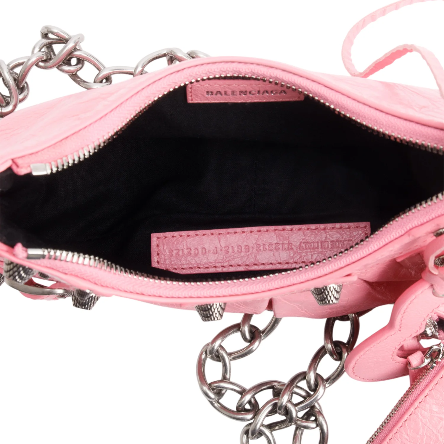 Balenciaga Pink Arena Calfskin Leather Le Cagole XS Chain Shoulder Bag - Image 9