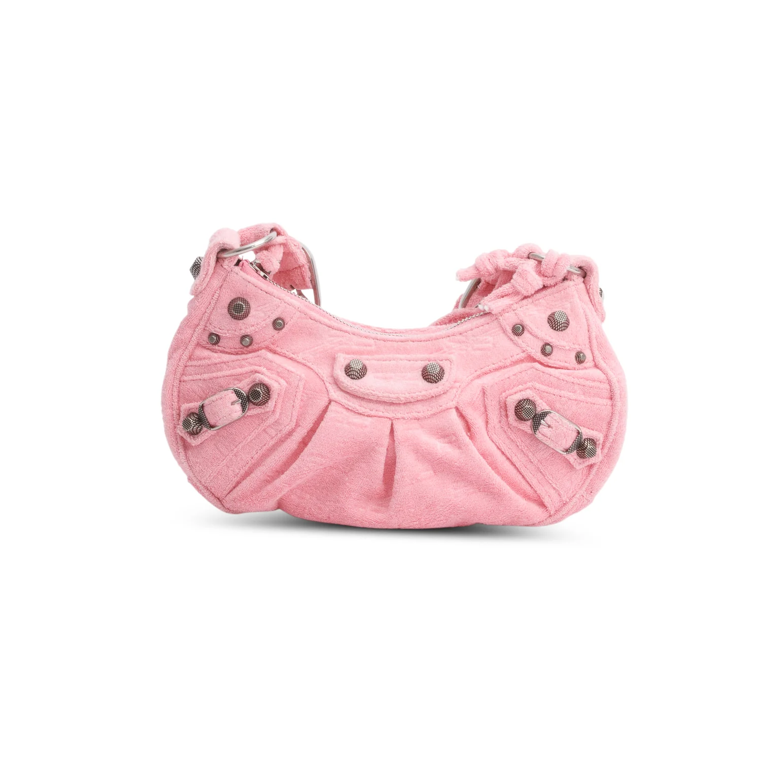 Balenciaga Pink BB Terry Cloth Le Cagole XS Shoulder Bag - Image 3