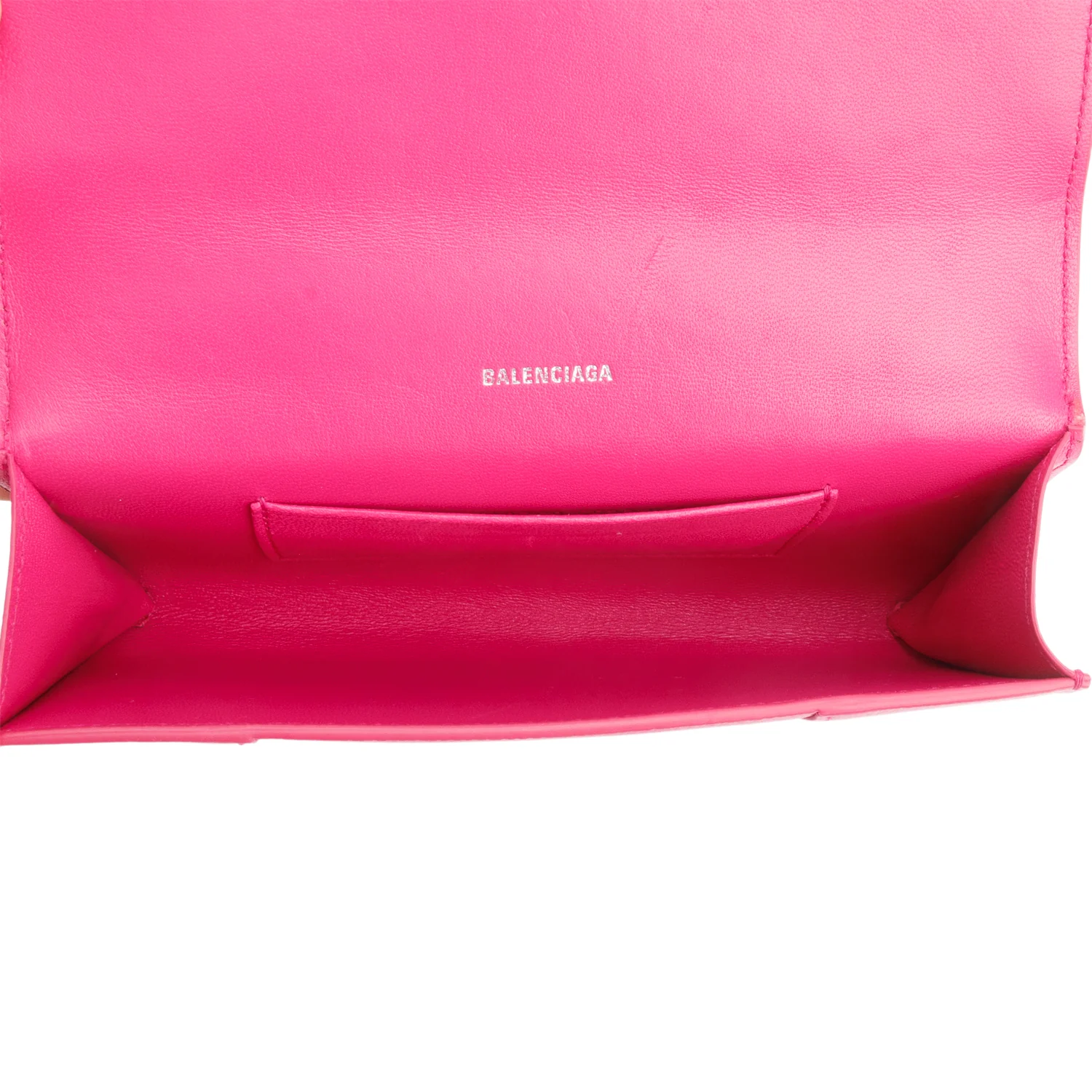 Balenciaga Pink Grained Calf Leather Hourglass Phone Holder w/ Box & Chain - Image 9