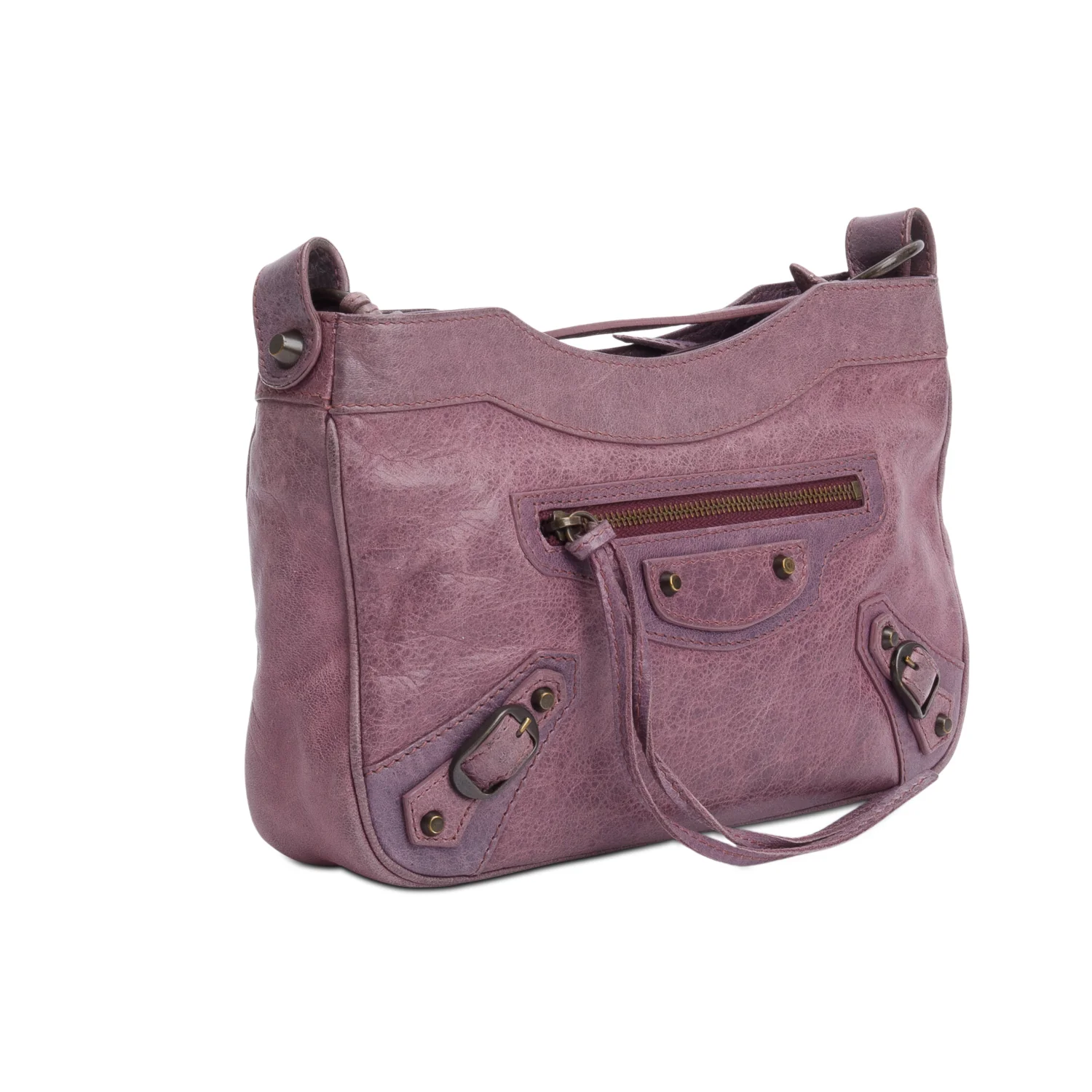 Balenciaga Purple Agneau Leather Classic Motorcycle Hip Crossbody - Image 4
