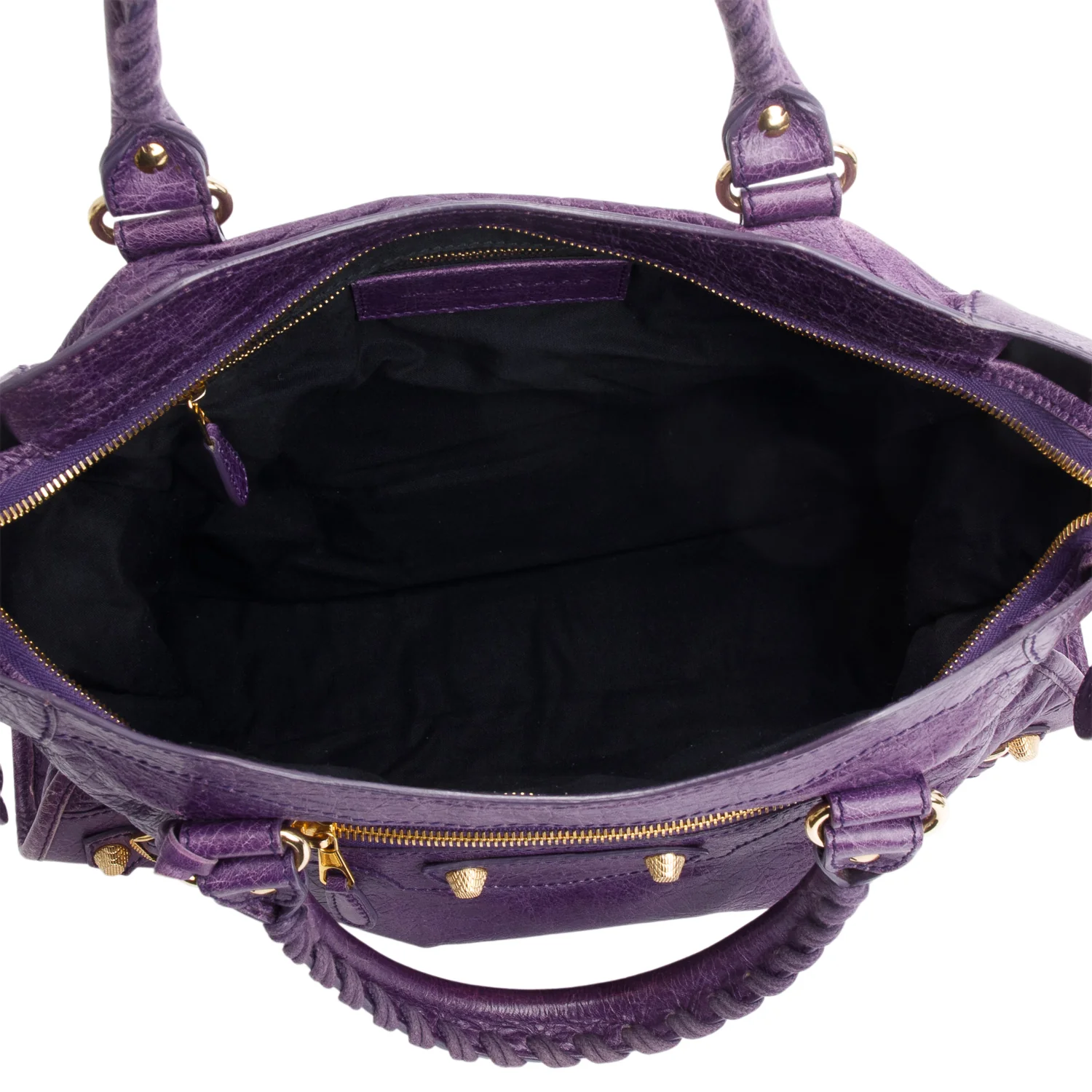 Balenciaga Purple Agneau Leather Le City Medium Bag - Image 8