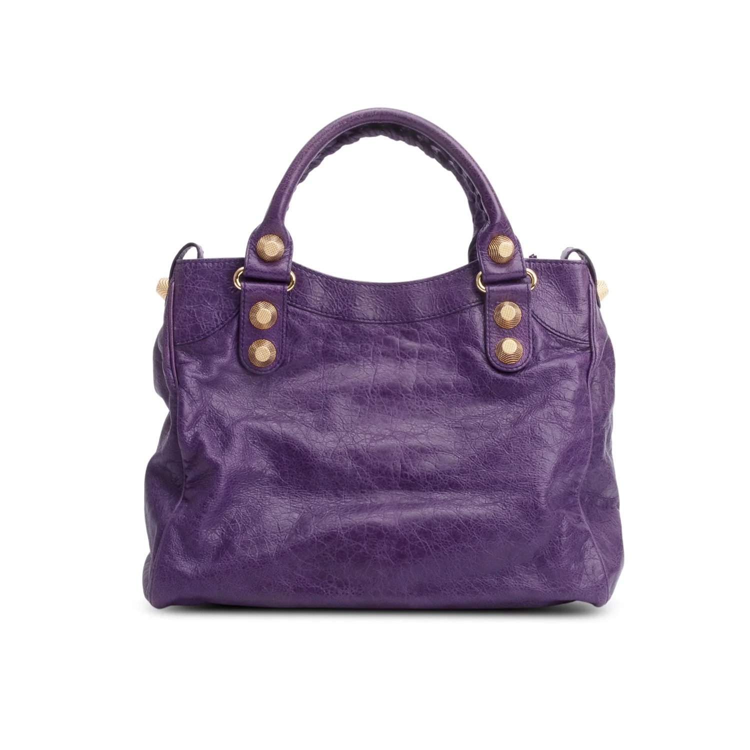 Balenciaga Purple Distressed Arena Leather Giant 21 City Bag - Image 4