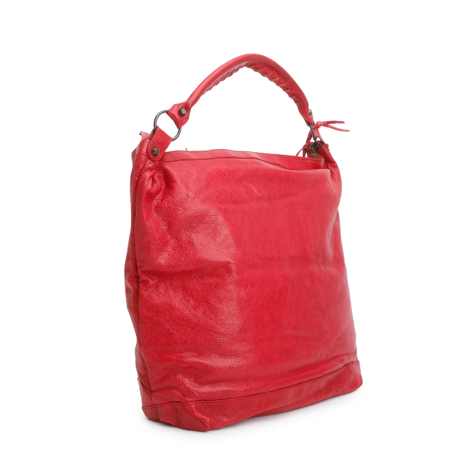 Balenciaga Red Agneau Leather Classic Day Hobo Bag - Image 4