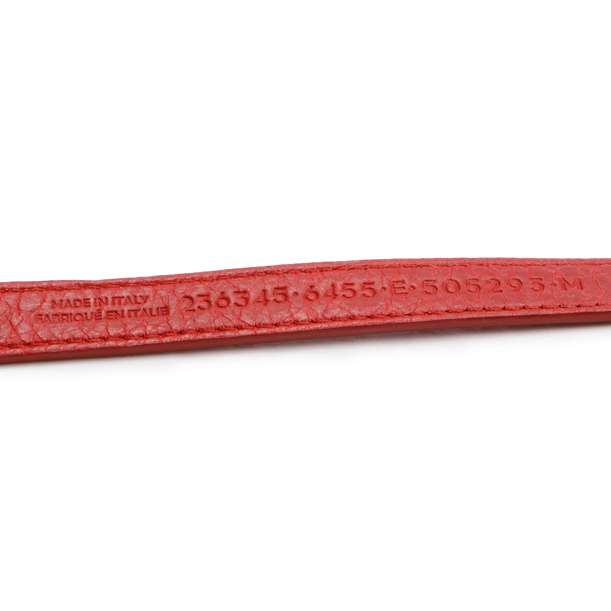 Balenciaga Silver Hardware Red Leather Arena Giant Triple Tour Wrap Bracelet, Size M w/ Box - Image 4
