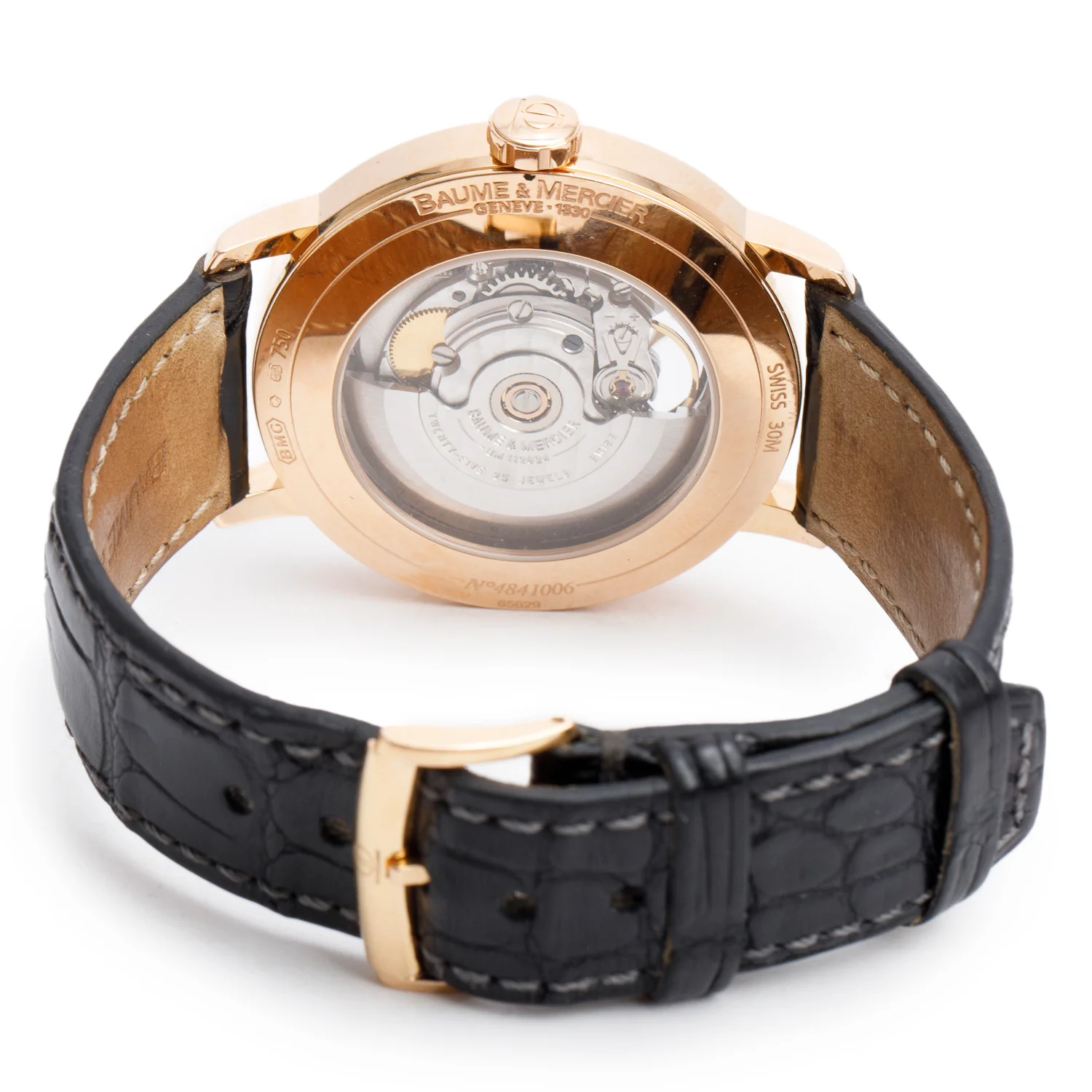 Baume & Mercier 18k Rose Gold Classima Executive 38 MM Automatic Watch Black Dial 65629 - Image 3