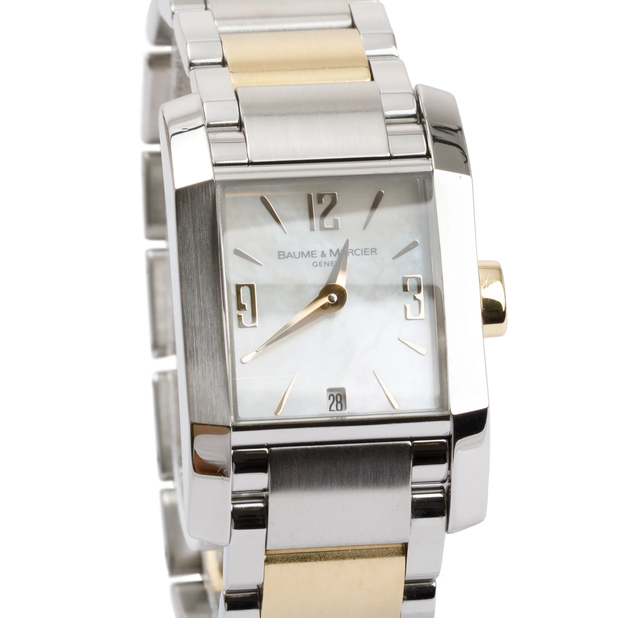 Baume & Mercier Stainless Steel & 18k Yellow Gold Mother Of Pearl Diamant Watch w/ Box - Image 3