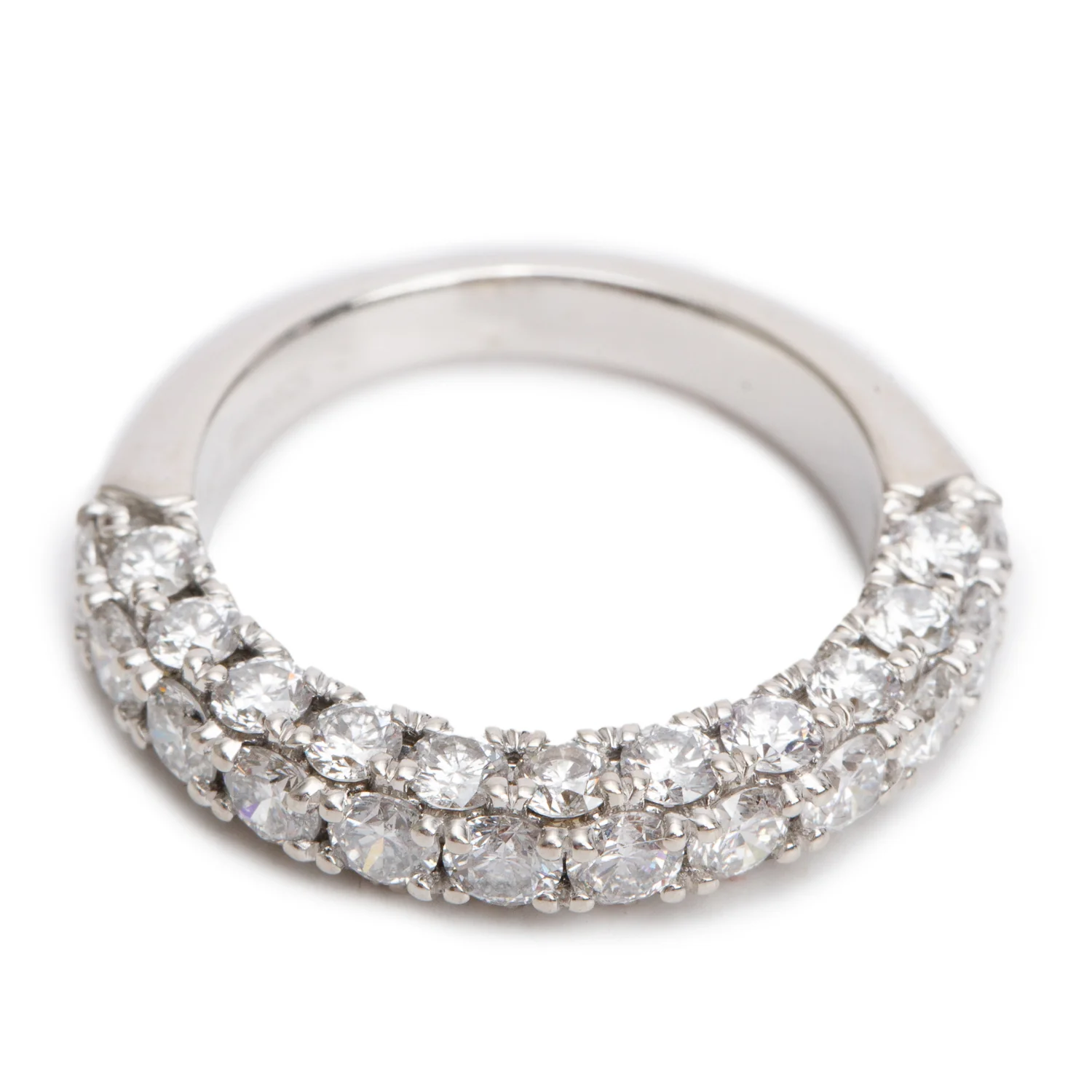 Birks 18k White Gold 2.00 tcw. Diamond Band, Size 5.5 w/ Box - Image 3