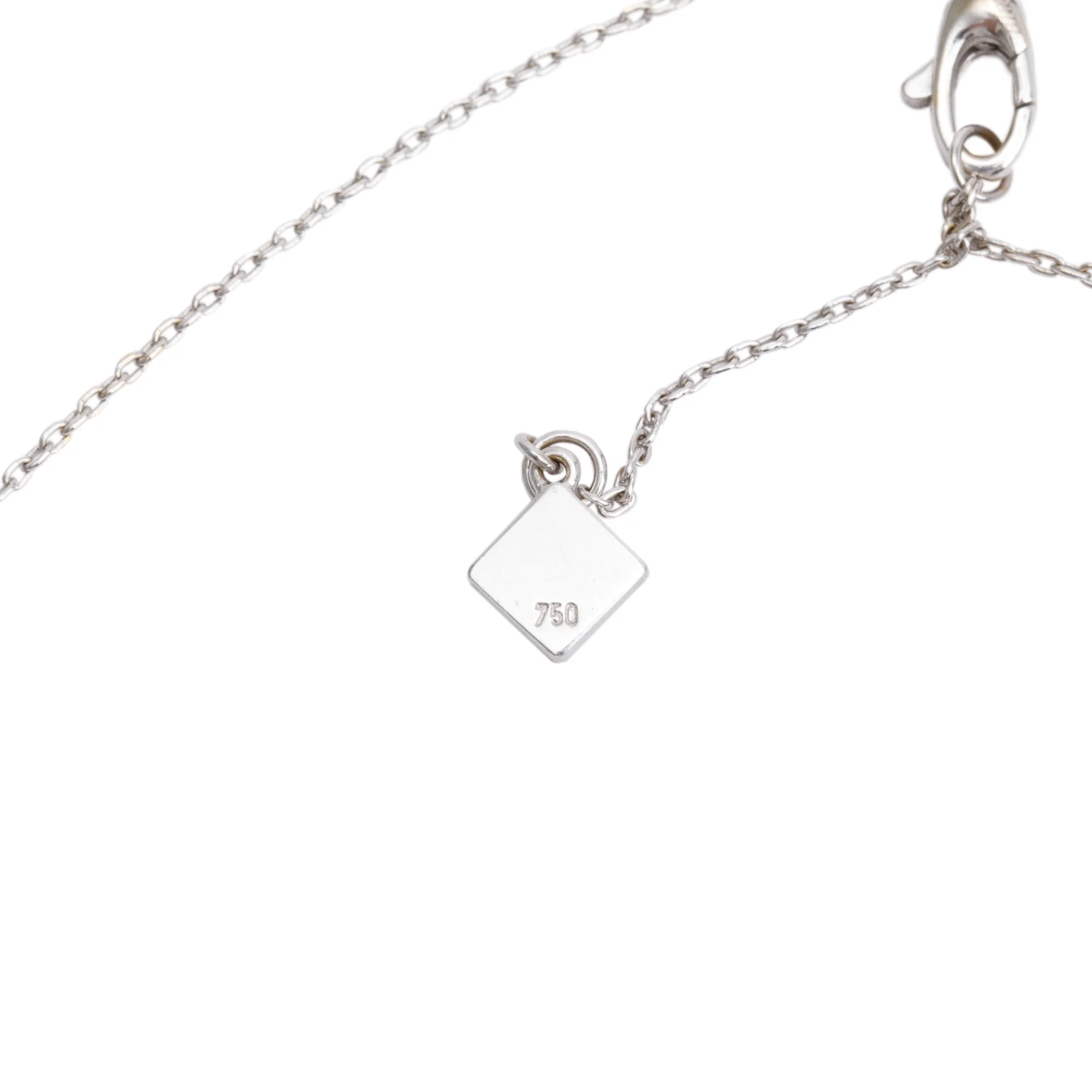 Birks 18k White Gold Cluster Diamond Pendant Necklace w/ Box & Receipt - Image 6