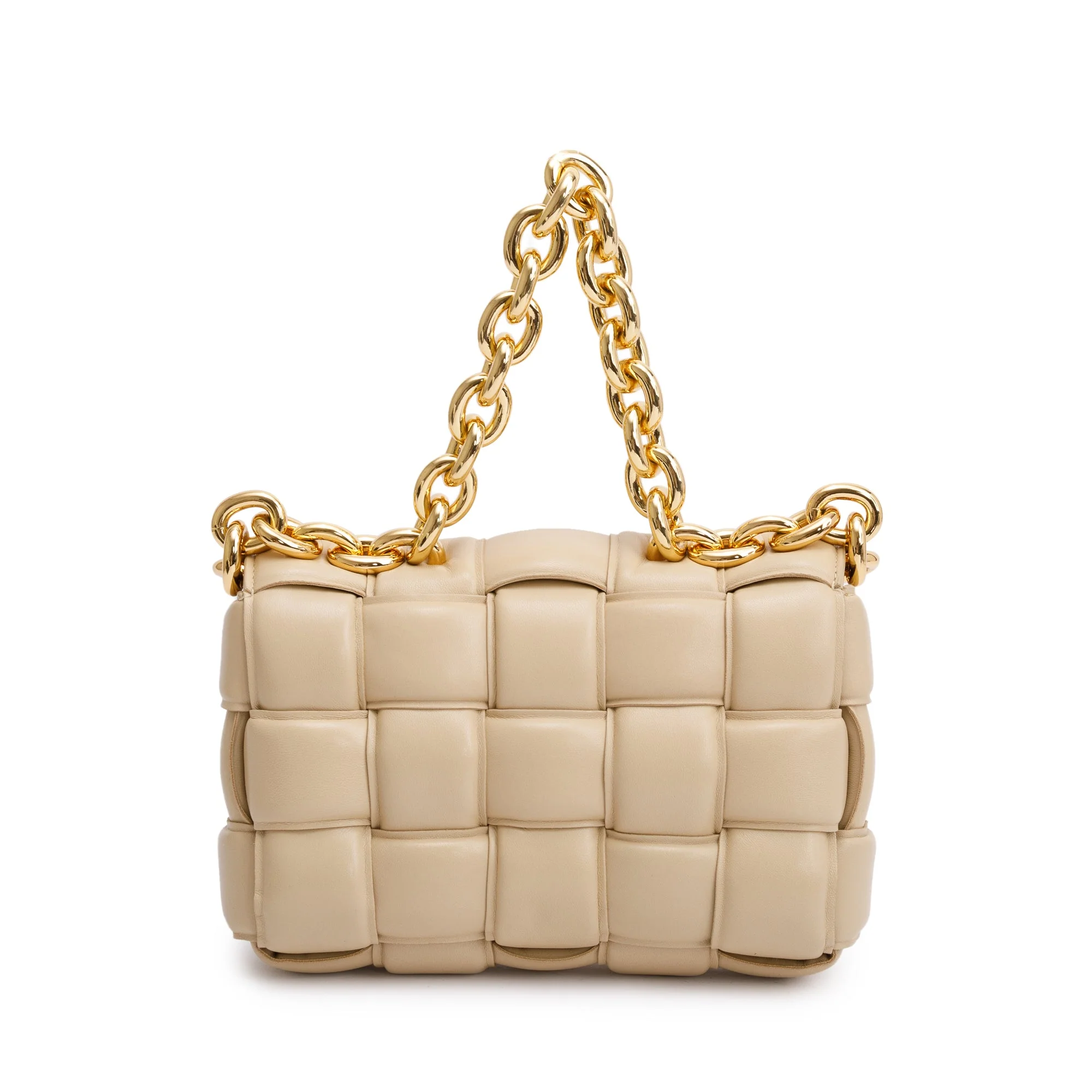 Bottega Veneta Beige Nappa Intrecciato Padded Chain Cassette Bag - Image 5