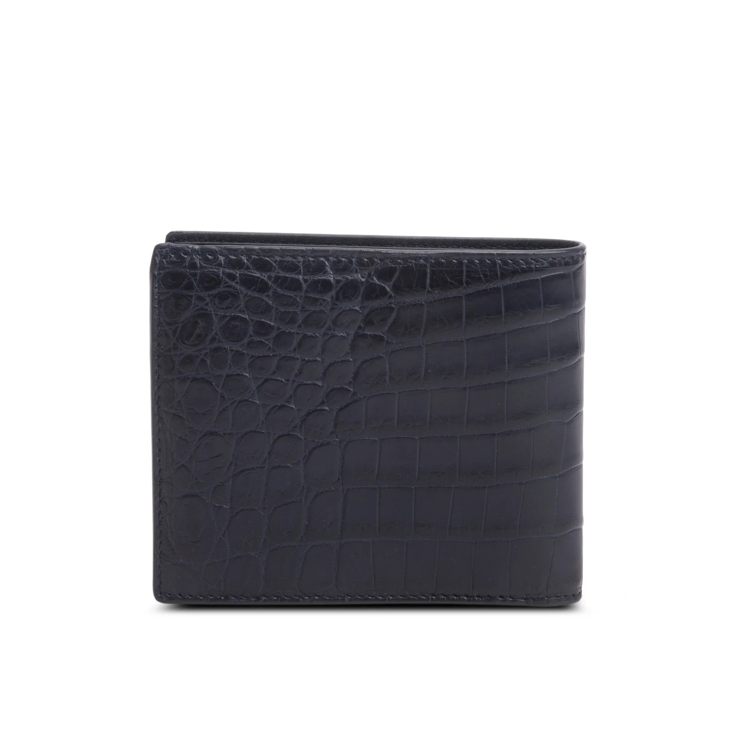 Bottega Veneta Black Croc Embossed Bi-Fold Wallet - Image 2