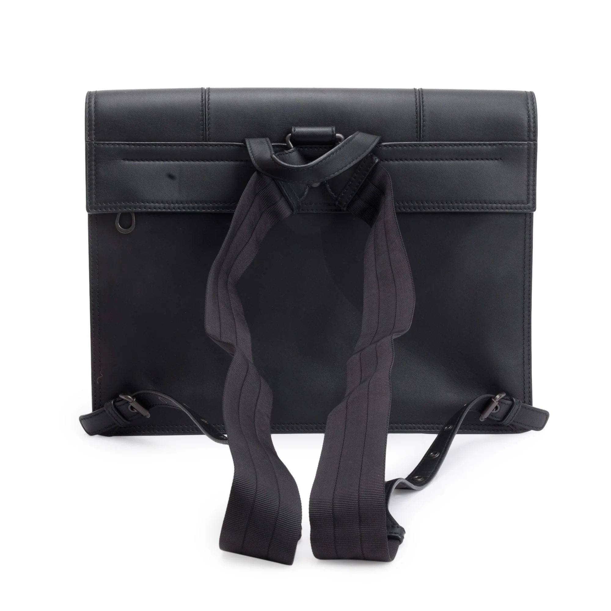 Bottega Veneta Black Intrecciato Leather Briefcase Backpack - Image 4