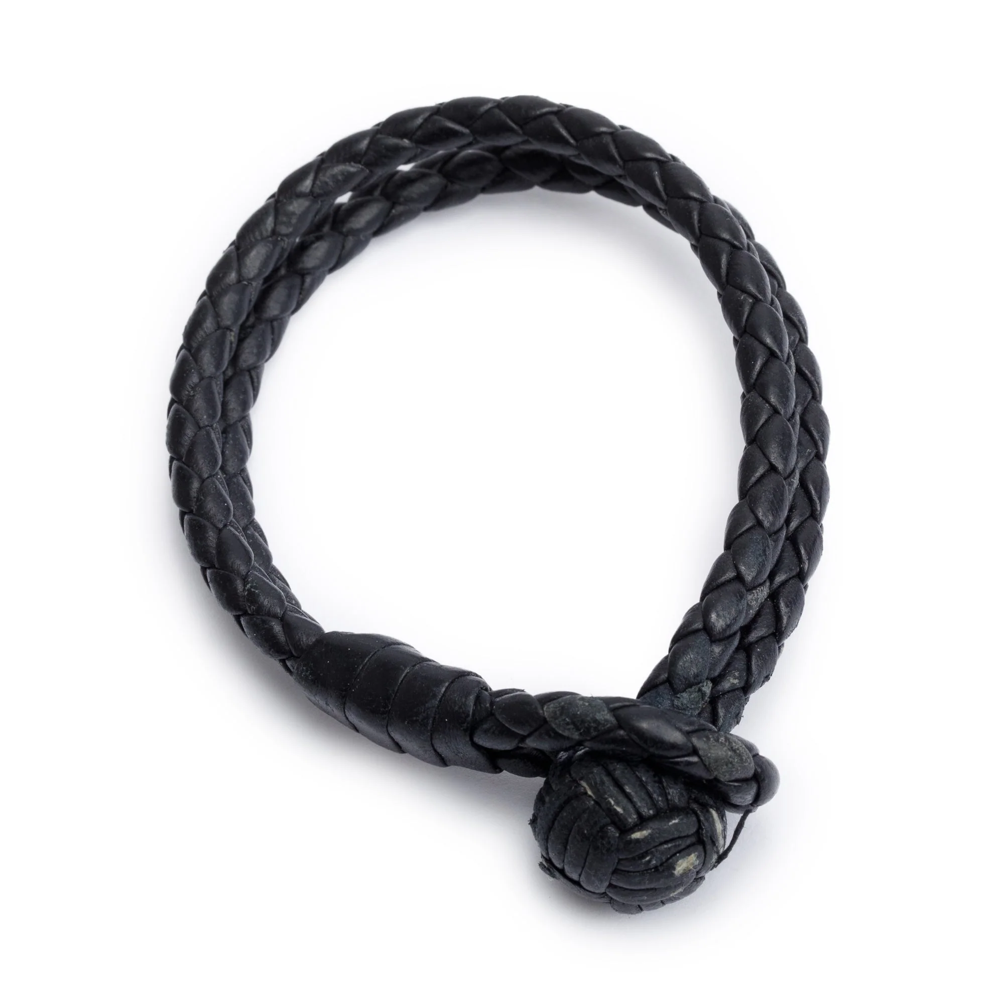 Bottega Veneta Black Intrecciato Leather Double Wrap Bracelet