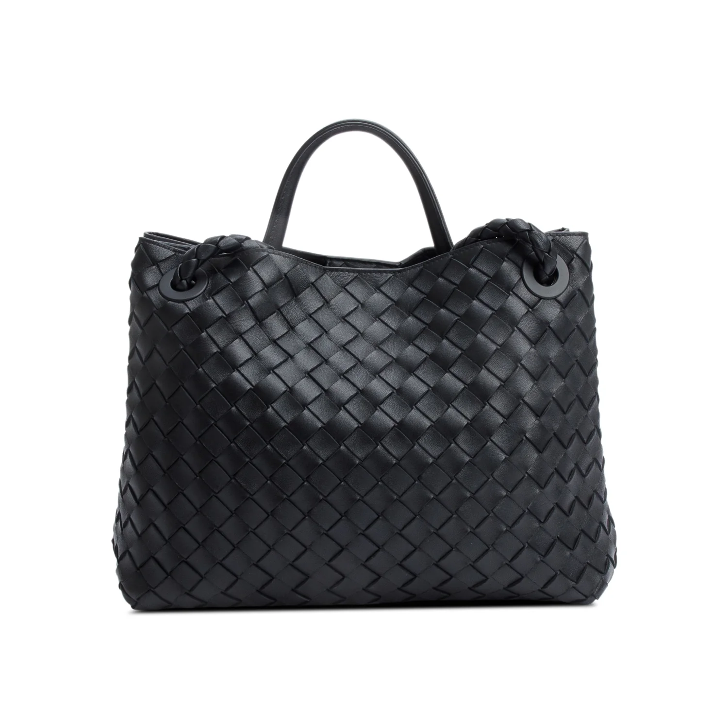 Bottega Veneta Black Intrecciato Leather Medium Andiamo Bag - Image 5