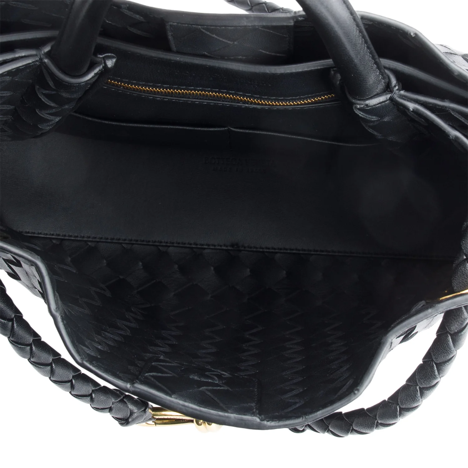 Bottega Veneta Black Intrecciato Leather Medium Andiamo Bag - Image 8