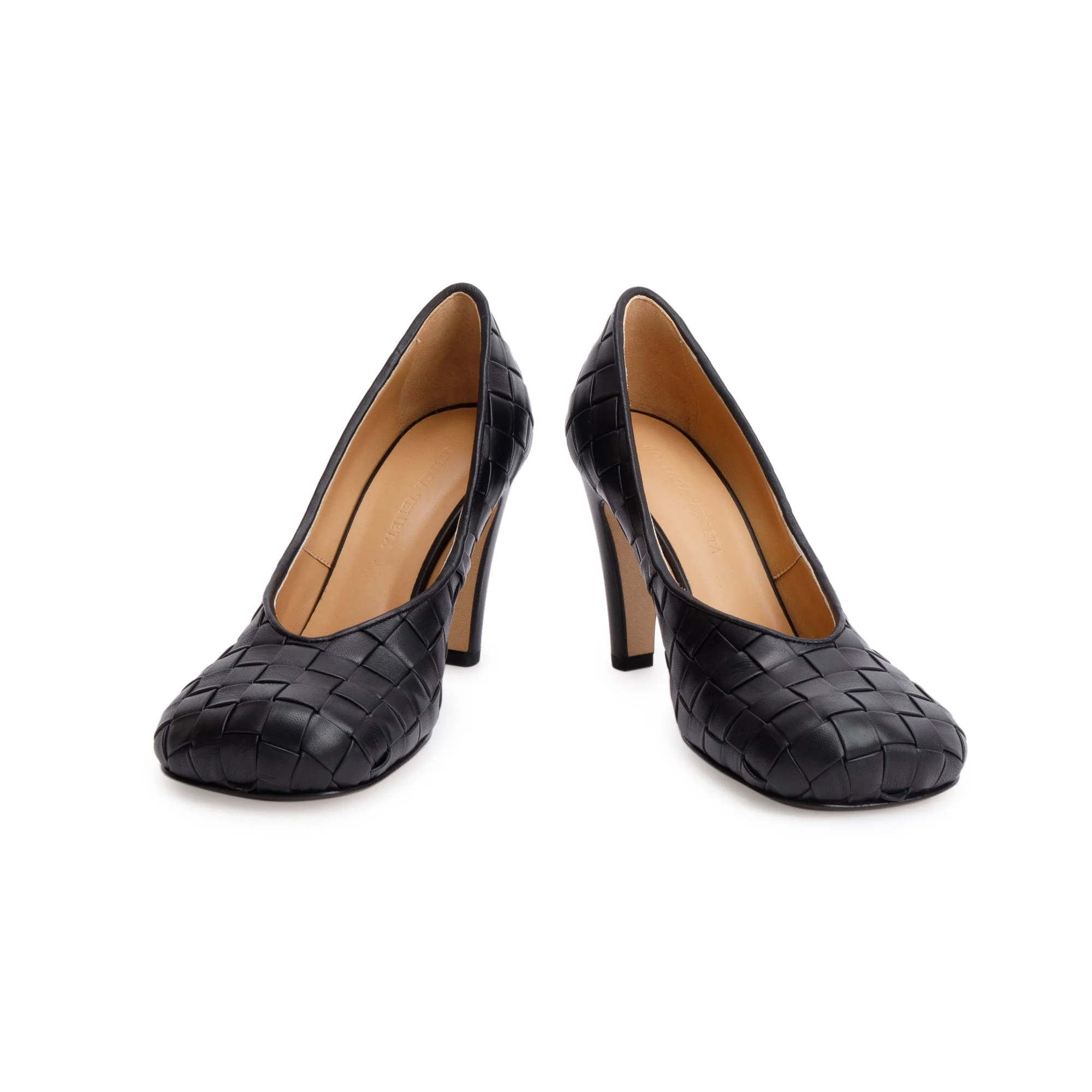 Bottega Veneta Black Intrecciato Nappa Leather Scarpa Tess Pumps, Size 38 w/ Box - Image 3
