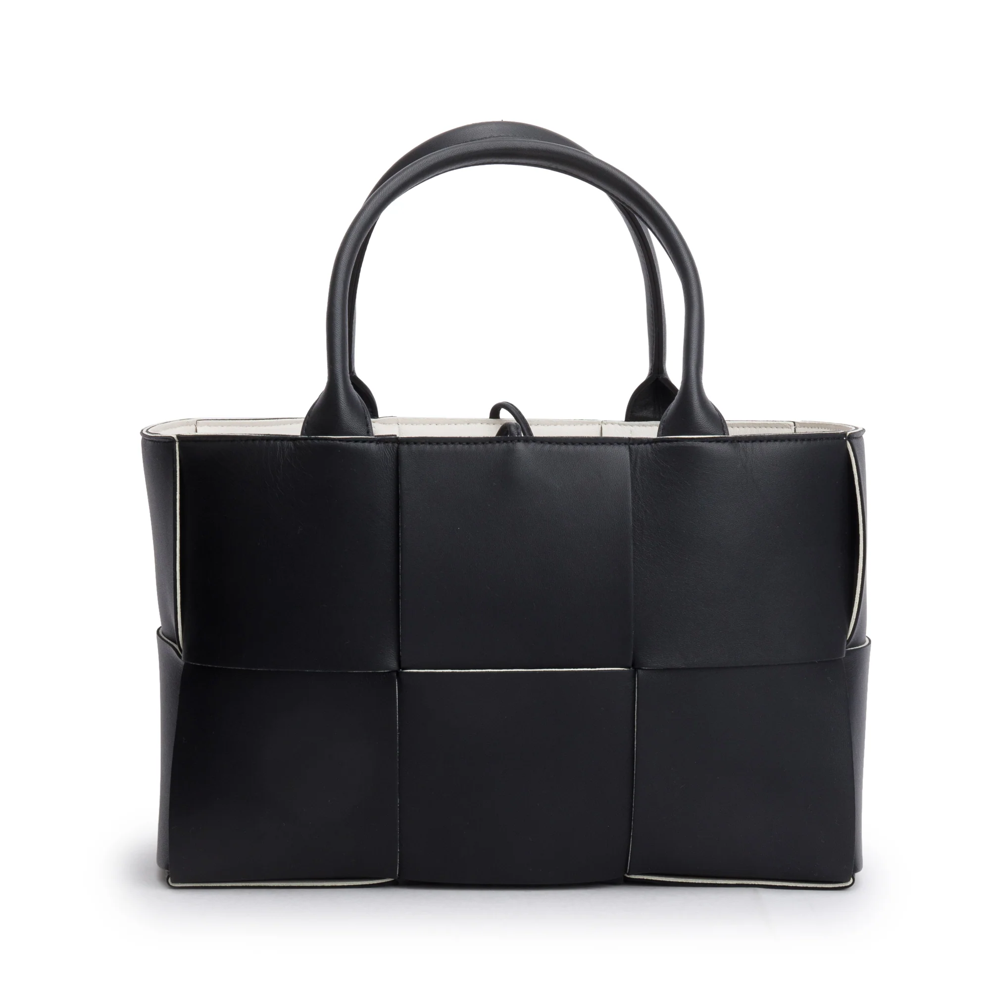 Bottega Veneta Black Maxi Intrecciato Leather Small Arco Tote w/ Pouch - Image 4