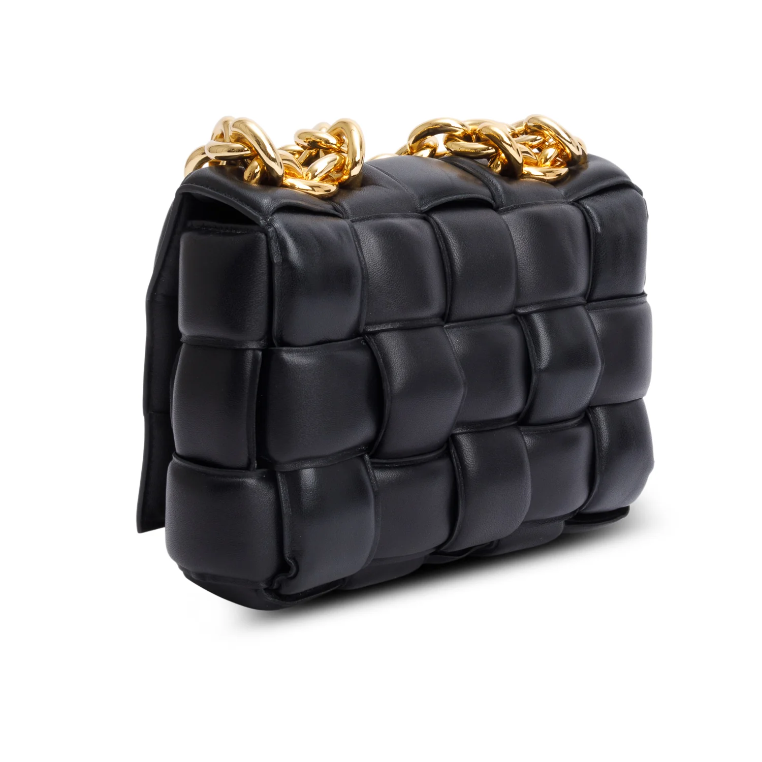 Bottega Veneta Black Nappa Intrecciato Padded Chain Cassette Bag - Image 6