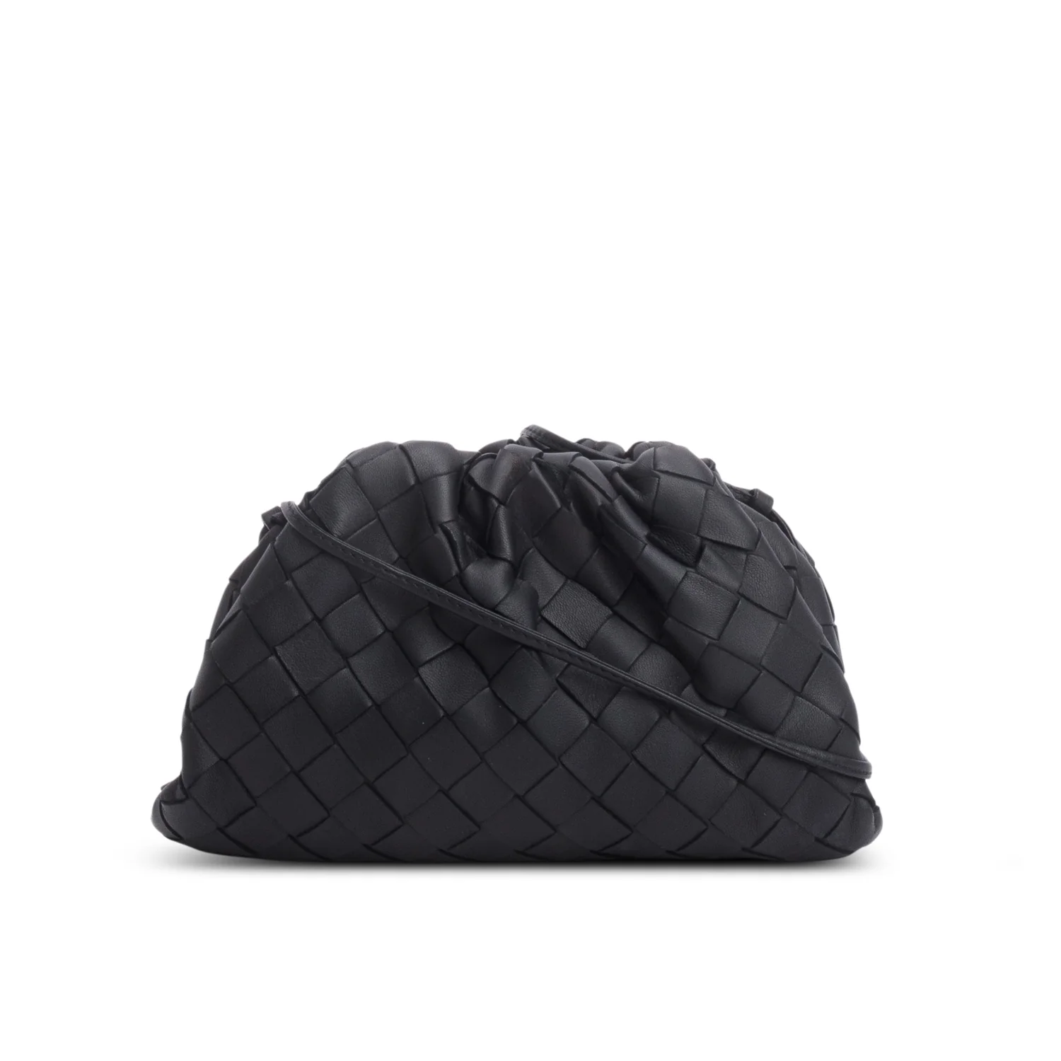 Bottega Veneta Blsck Calfskin Intrecciato Leather The Mini Pouch