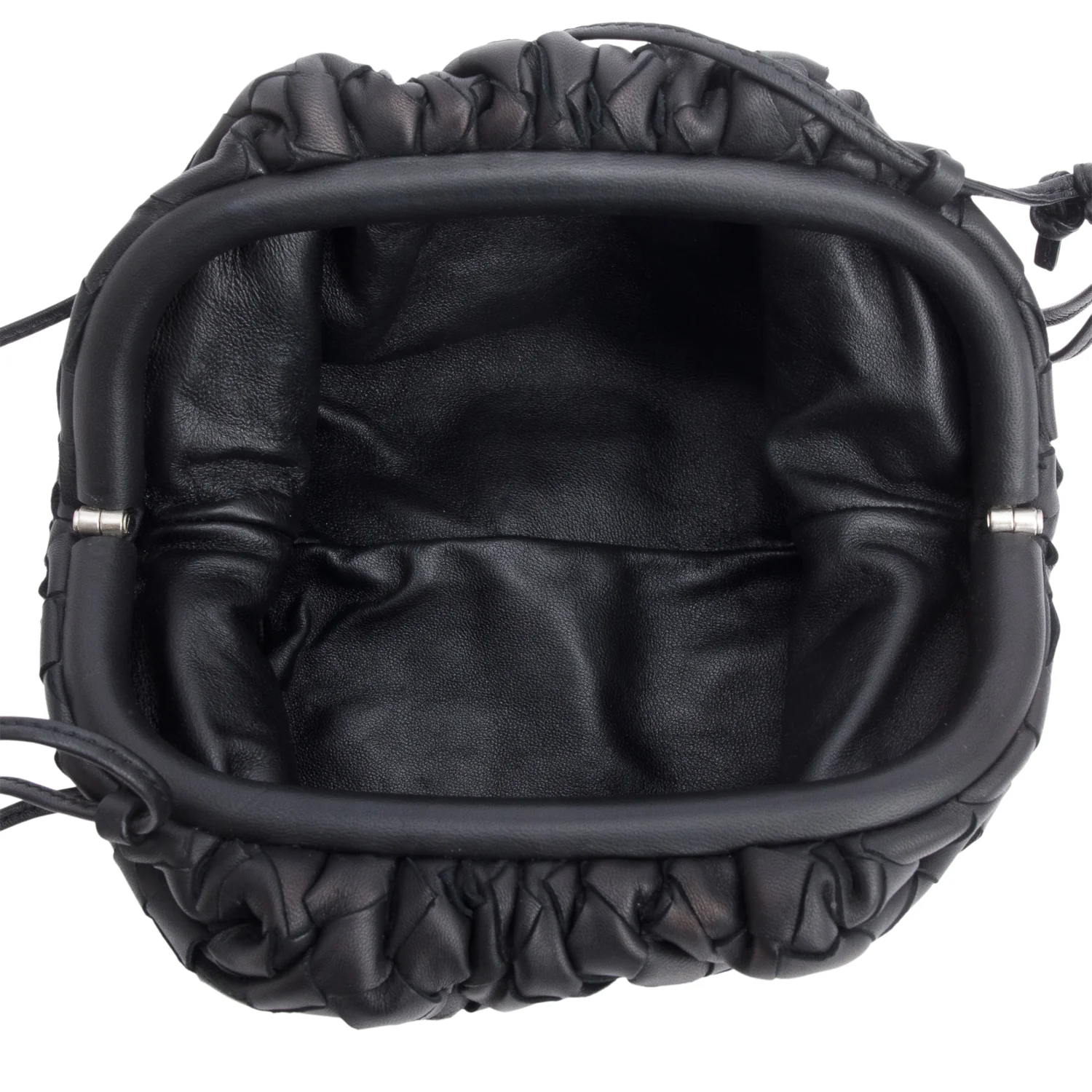 Bottega Veneta Blsck Calfskin Intrecciato Leather The Mini Pouch - Image 8