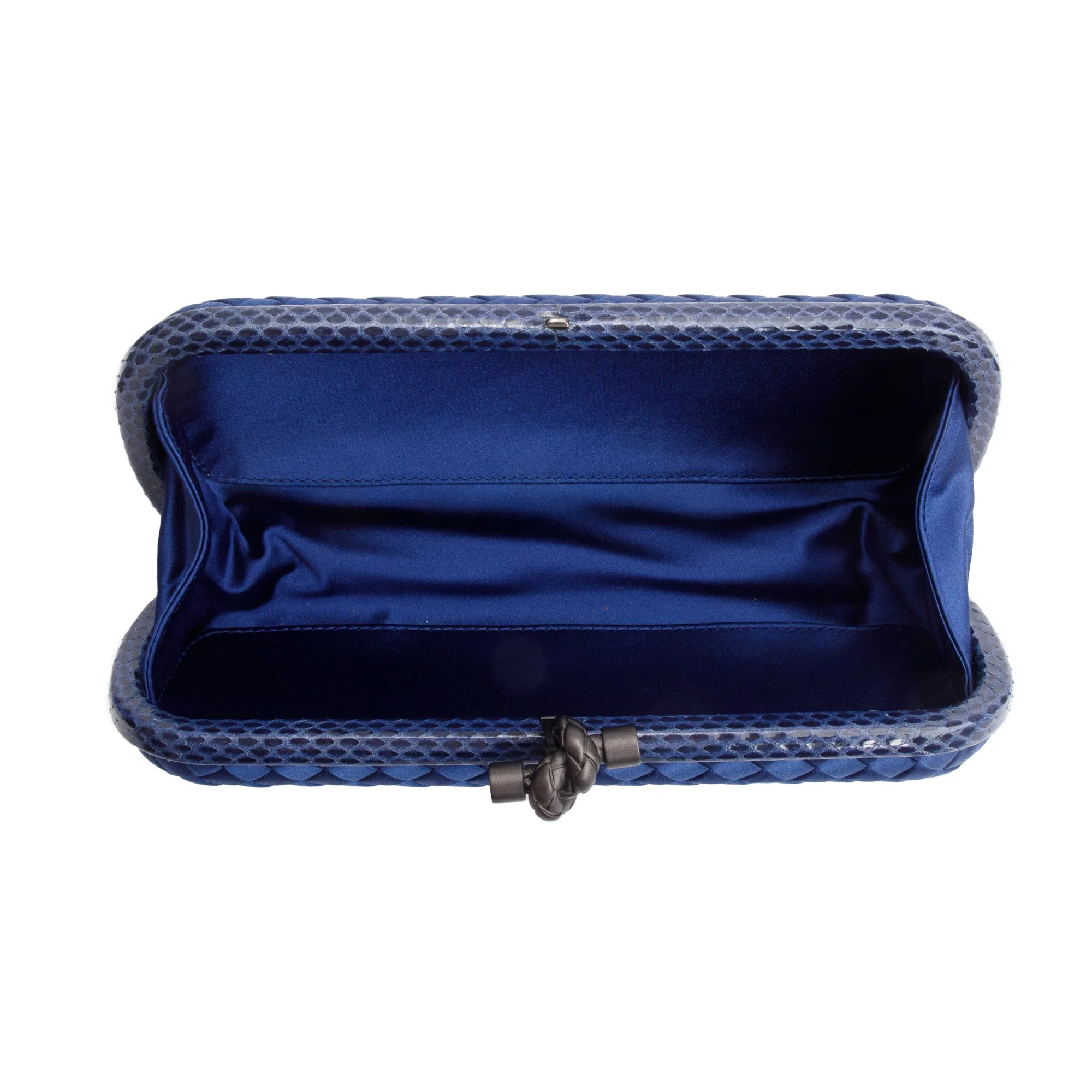 Bottega Veneta Blue Ayers-Trimmed Intrecciato Stretch Knot Clutch - Image 5