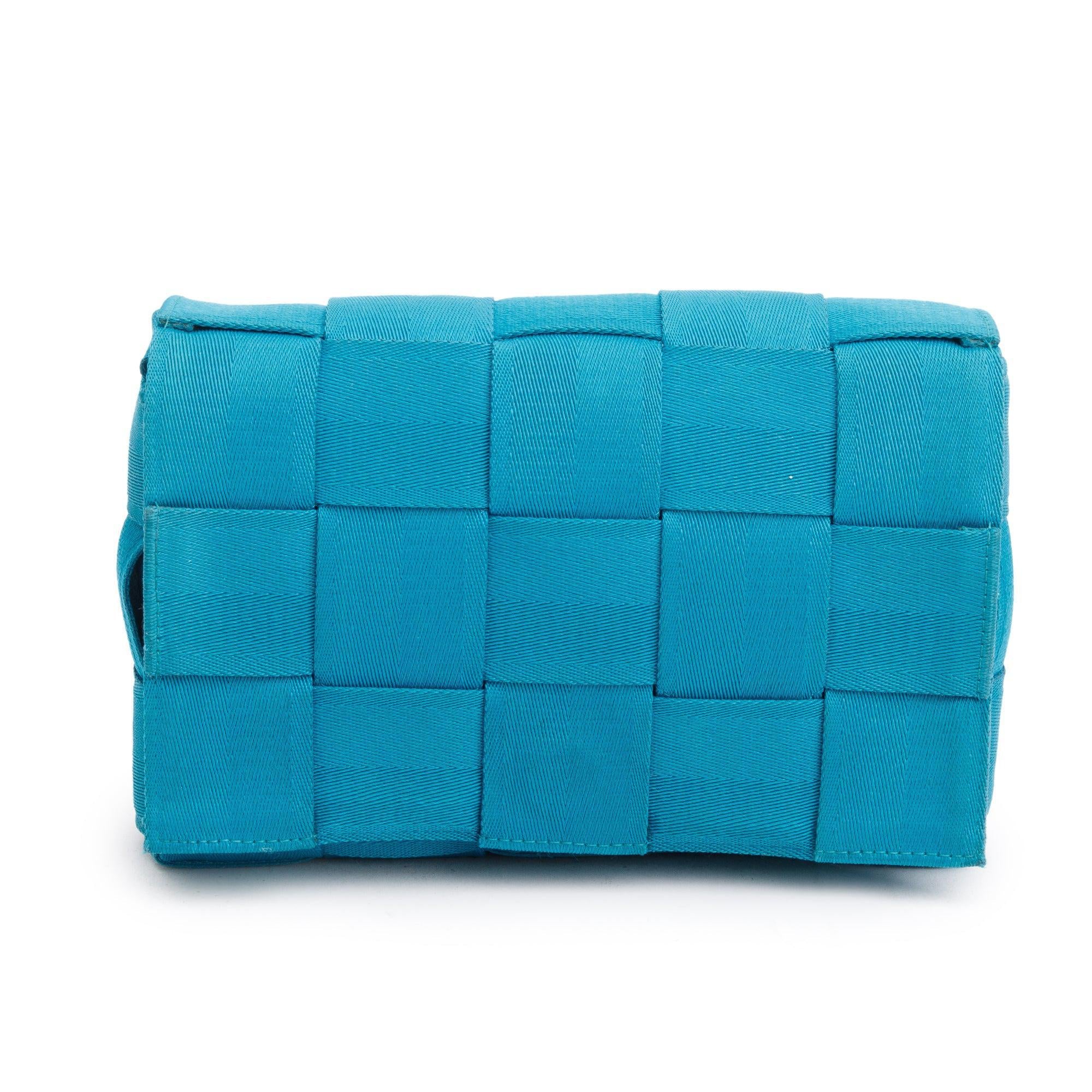 Bottega Veneta Blue Webbing Intrecciato Cassette Bag - Image 3