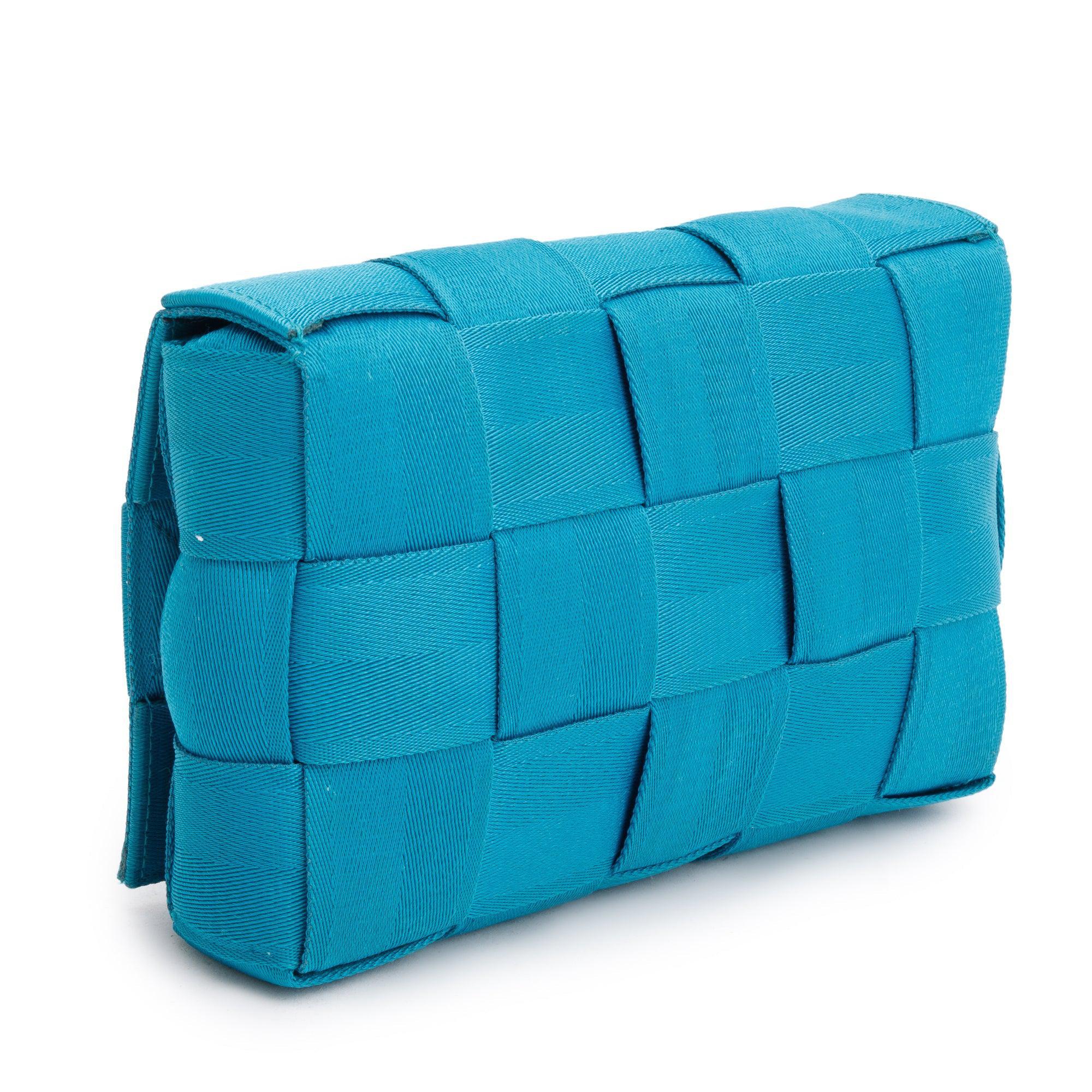 Bottega Veneta Blue Webbing Intrecciato Cassette Bag - Image 6