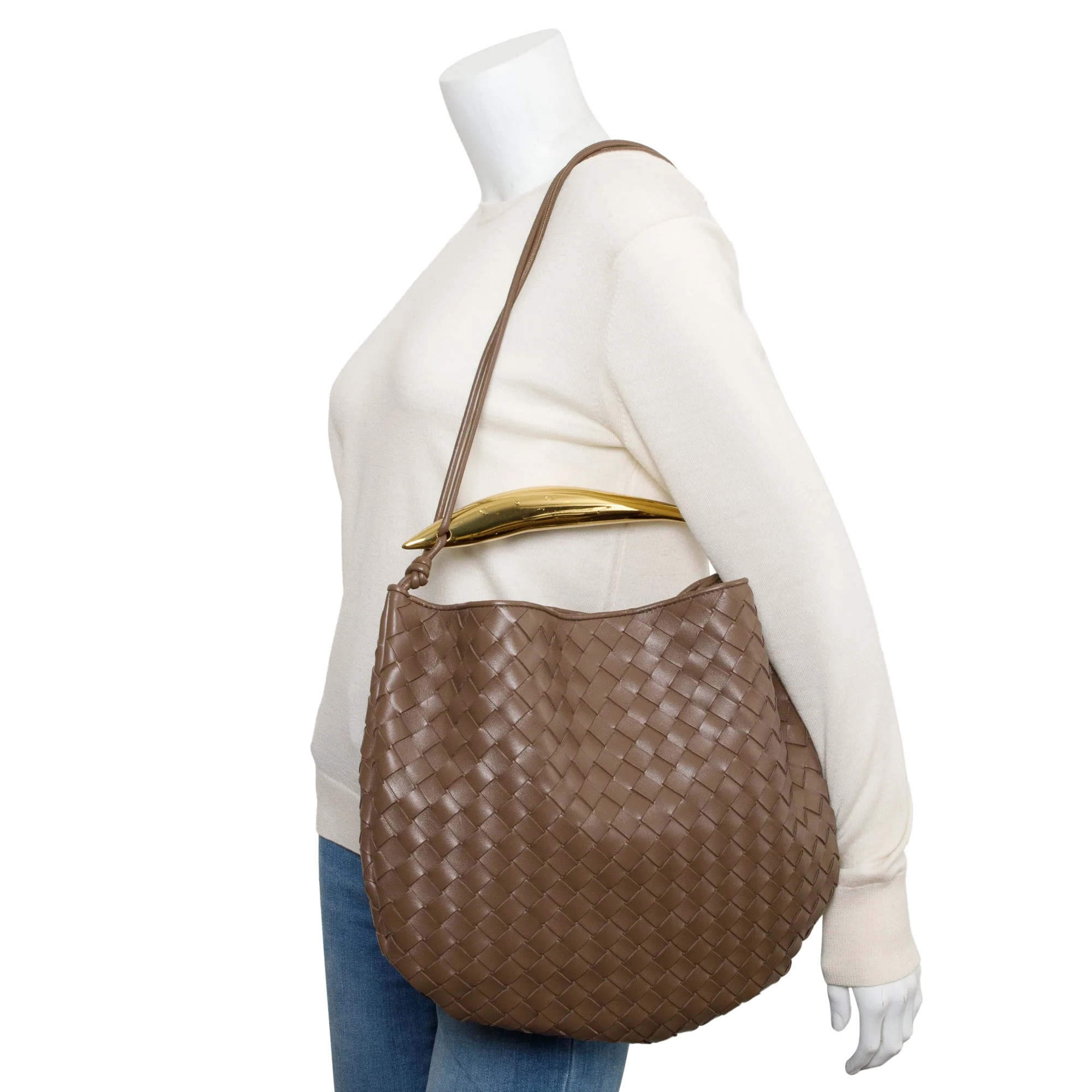 Bottega Veneta Brown Intrecciato Lambskin Leather Classic Sardine Bag - Image 4