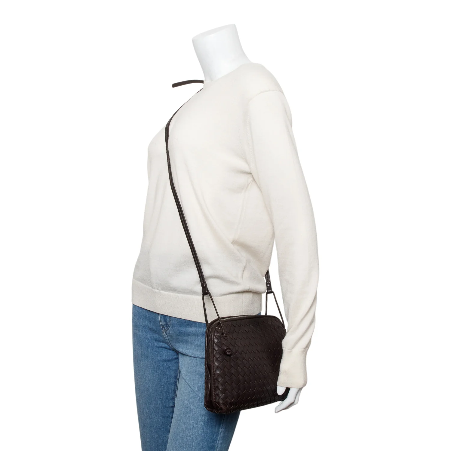 Bottega Veneta Brown Intrecciato Leather Loop Camera Bag - Image 2