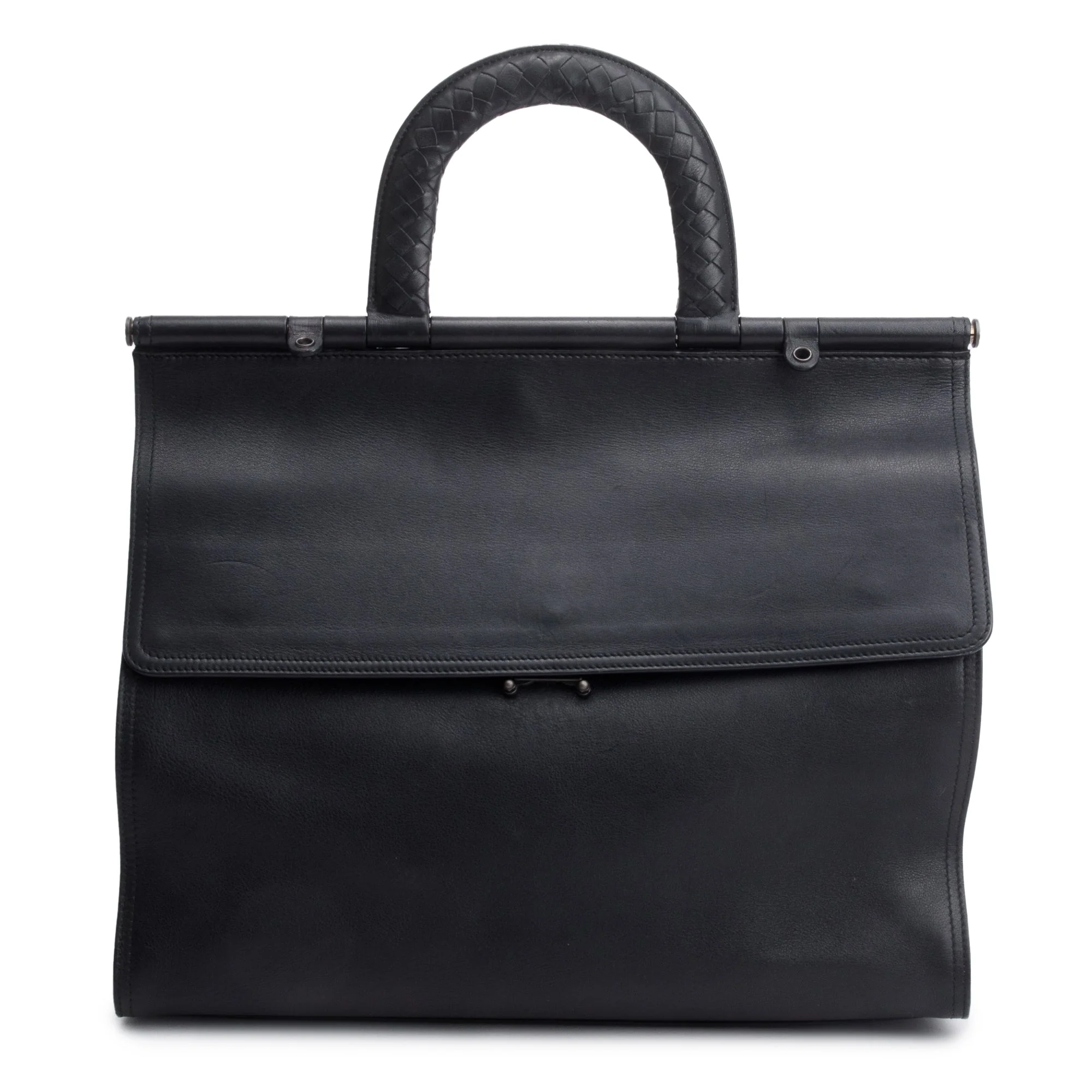 Bottega Veneta Brown Leather Top Handle Briefcase - Image 3
