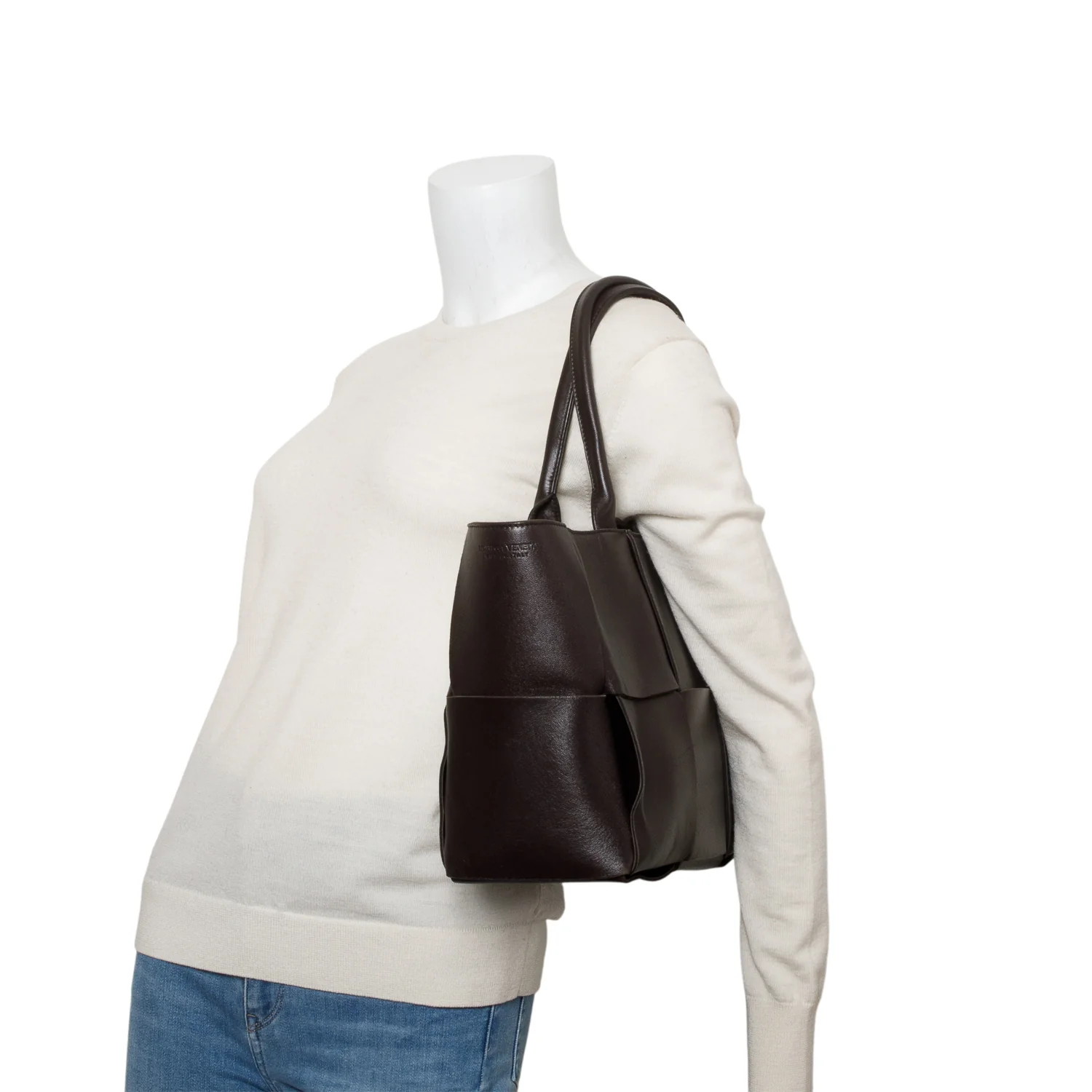Bottega Veneta Brown Maxi Intrecciato Arco Small Tote Bag - Image 2