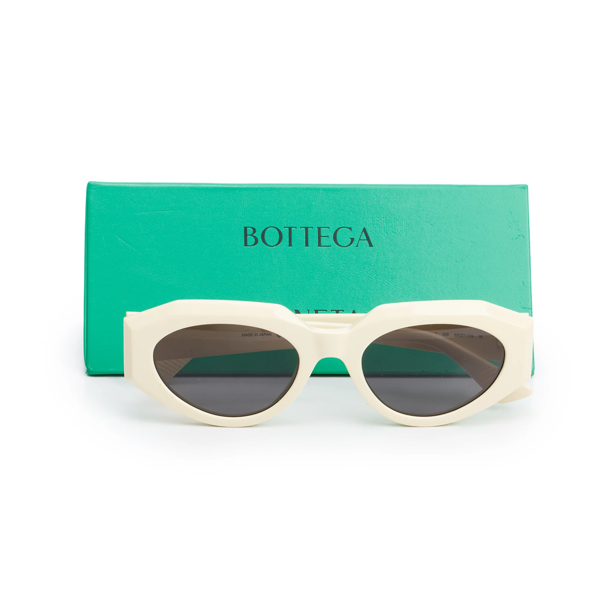 Bottega Veneta BV1031S Ivory Acetate Angle Hexagonal Sunglasses w/ Case & Authenticity Card - Image 2