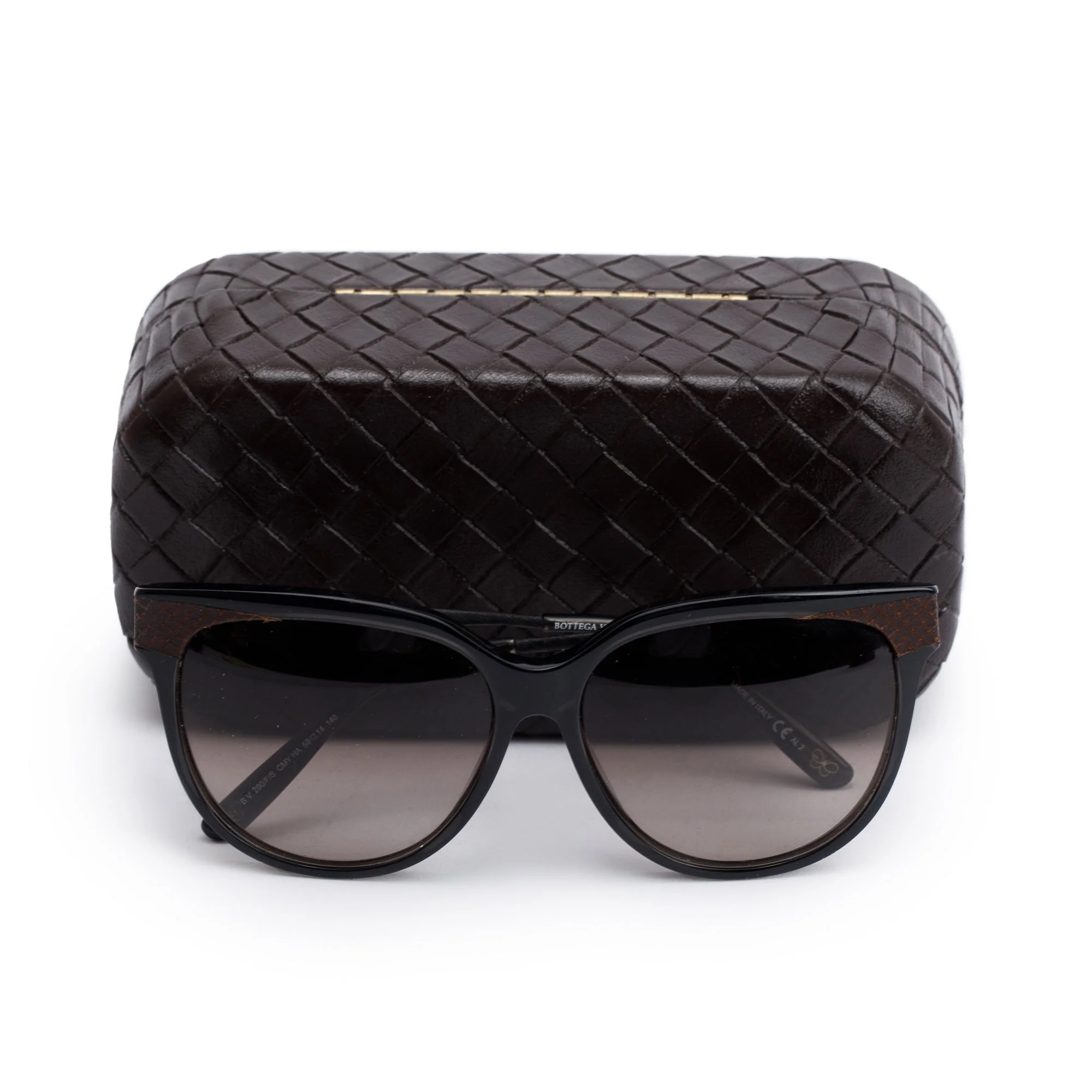 Bottega Veneta BV290/F/S Brown Acetate Square Sunglasses w/ Case - Image 2