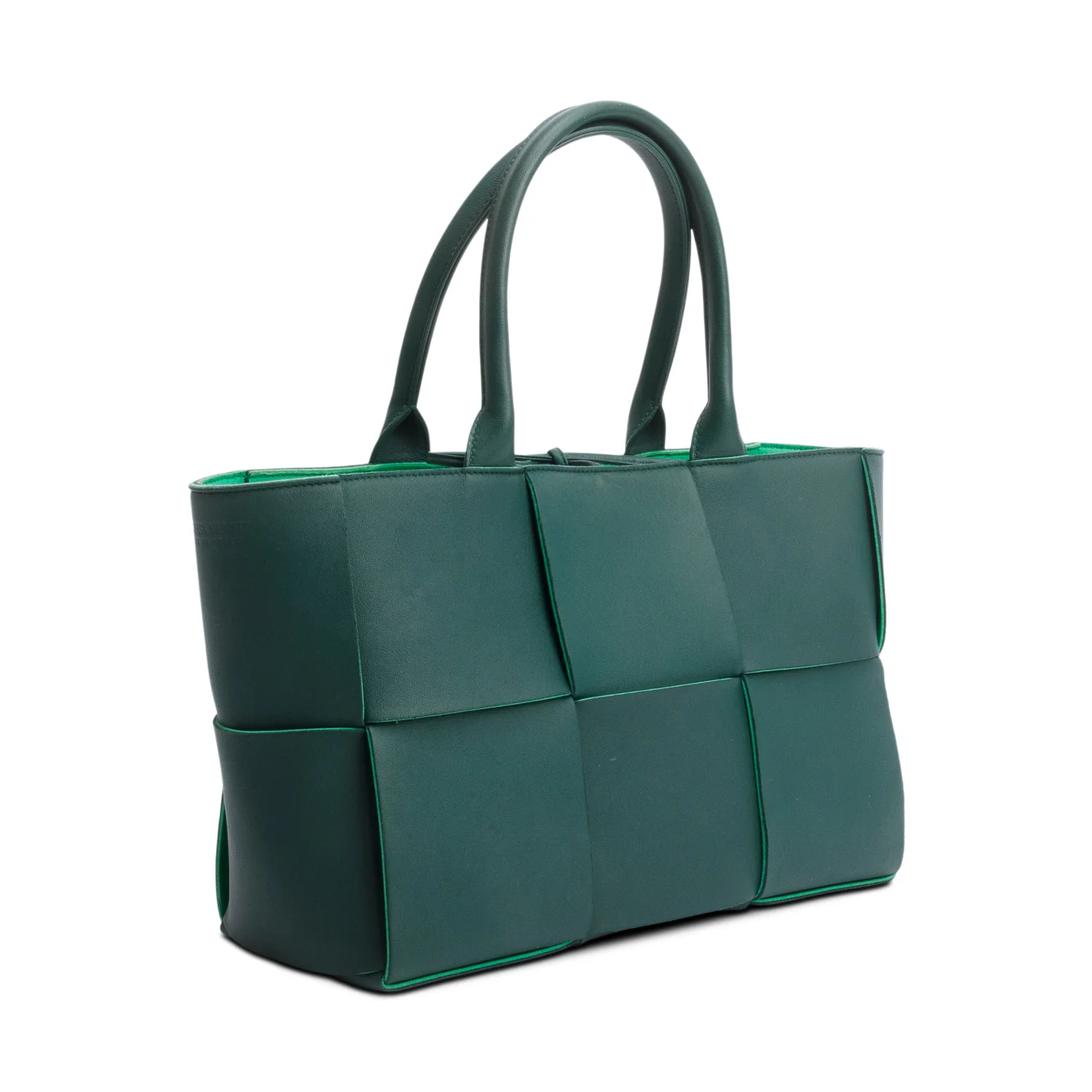 Bottega Veneta Green Maxi Intrecciato Leather Small Arco Tote w/ Pouch - Image 3
