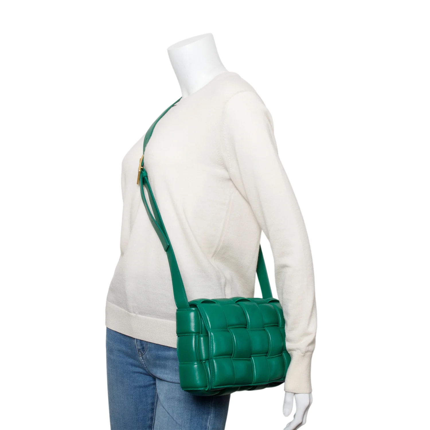 Bottega Veneta Green Lambskin Leather Classic Padded Cassette Bag - Image 2