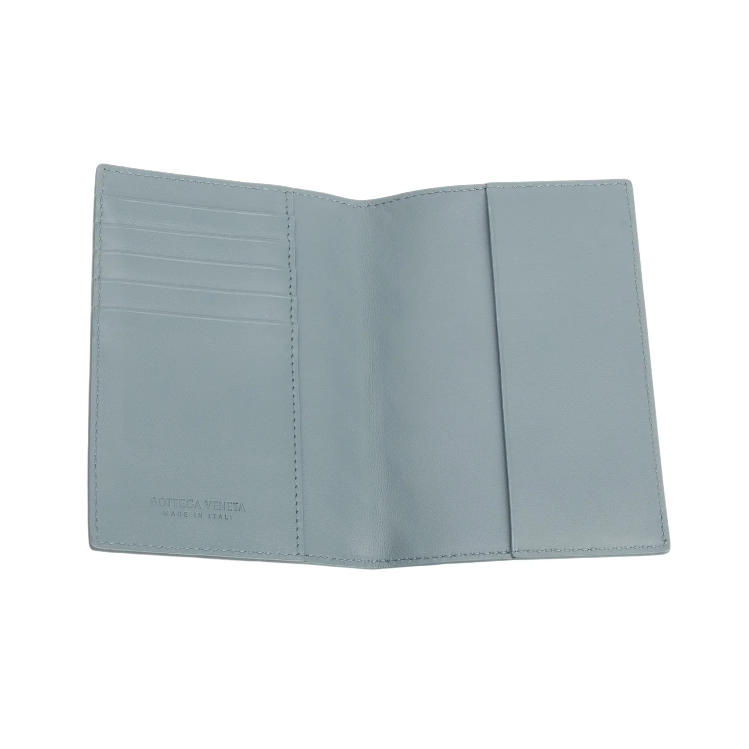 Bottega Veneta Grey Intrecciato Leather Passport Case - Image 6