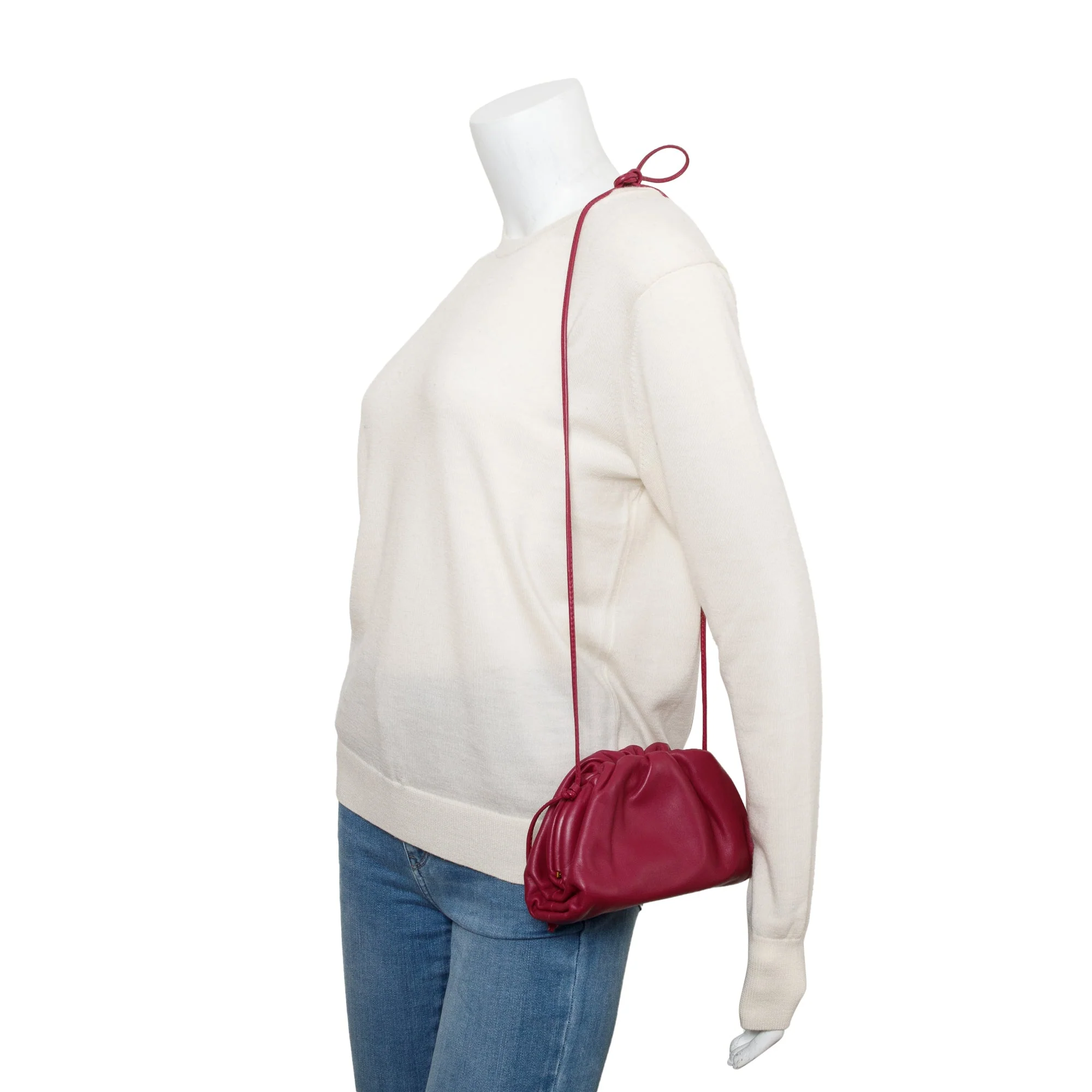 Bottega Veneta Maroon Intrecciato Leather Mini Pouch Crossbody - Image 2