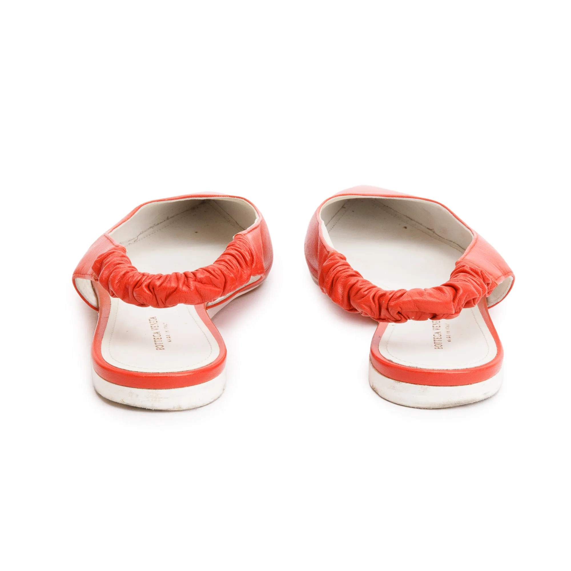 Bottega Veneta Orange Leather Slingback Ballerina Flats, Size 38.5 w/ Box - Image 5